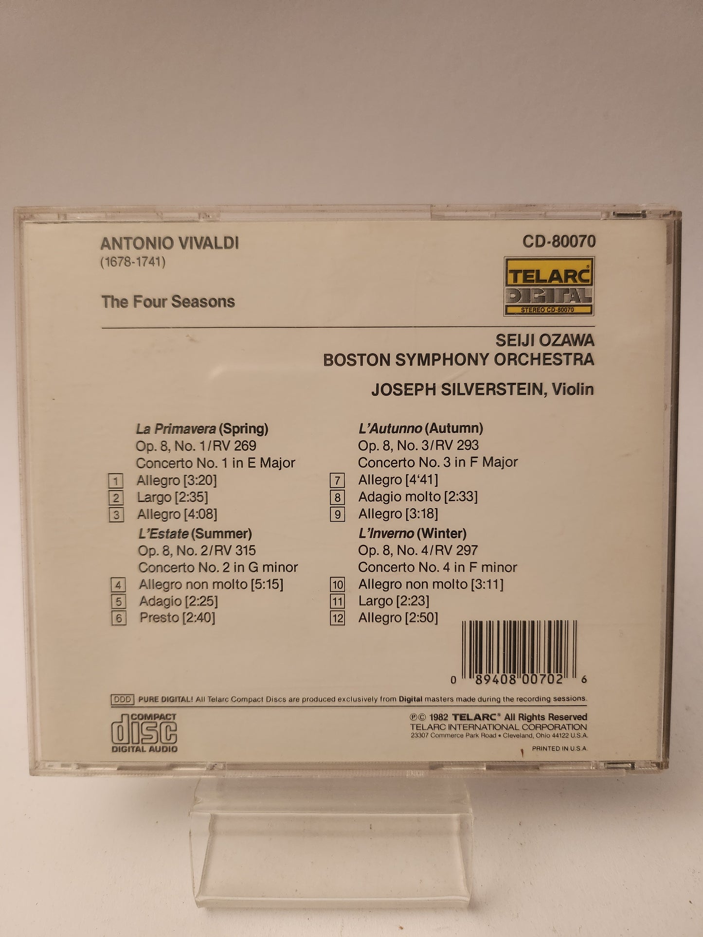 Vivaldi: the Four Seasons CD