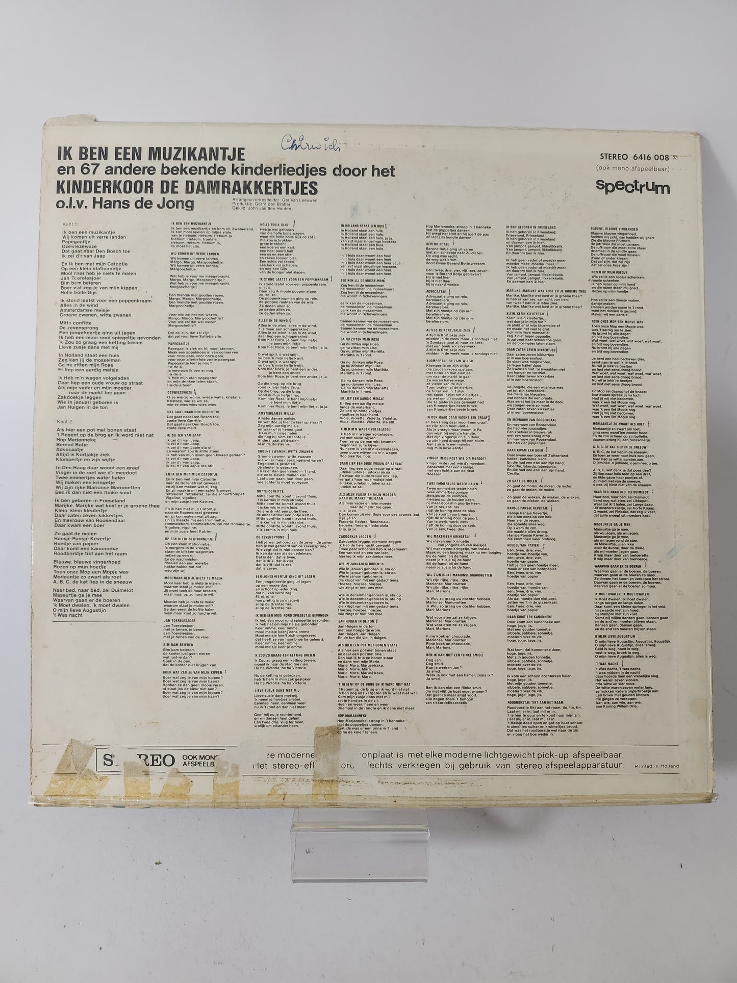 Ik ben een Muzikantje en 67 Andere Bekende Kinderliedjes LP Vinyl