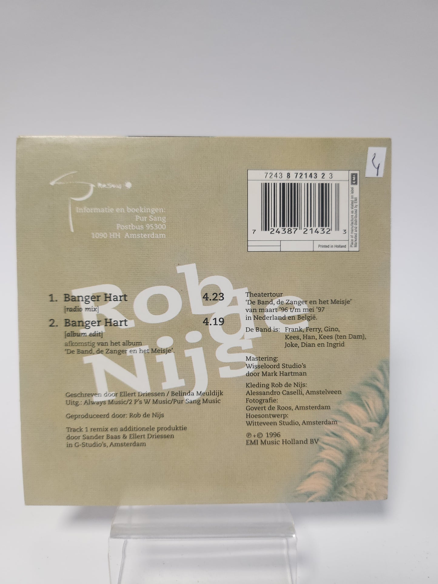 Rob de Nijs: Banger Hart CD Single