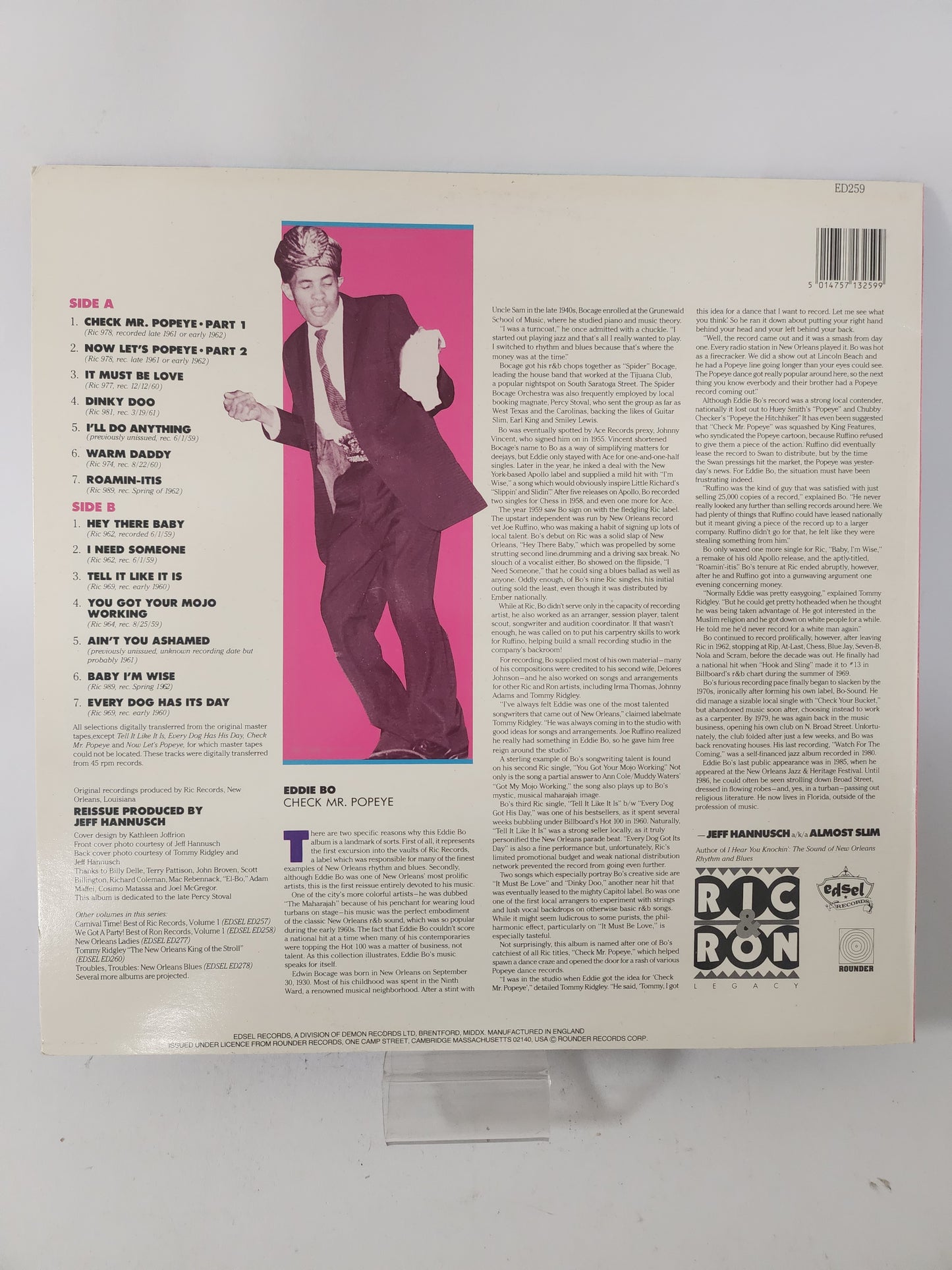 Check Mr Popeye: Eddie Bo LP Vinyl