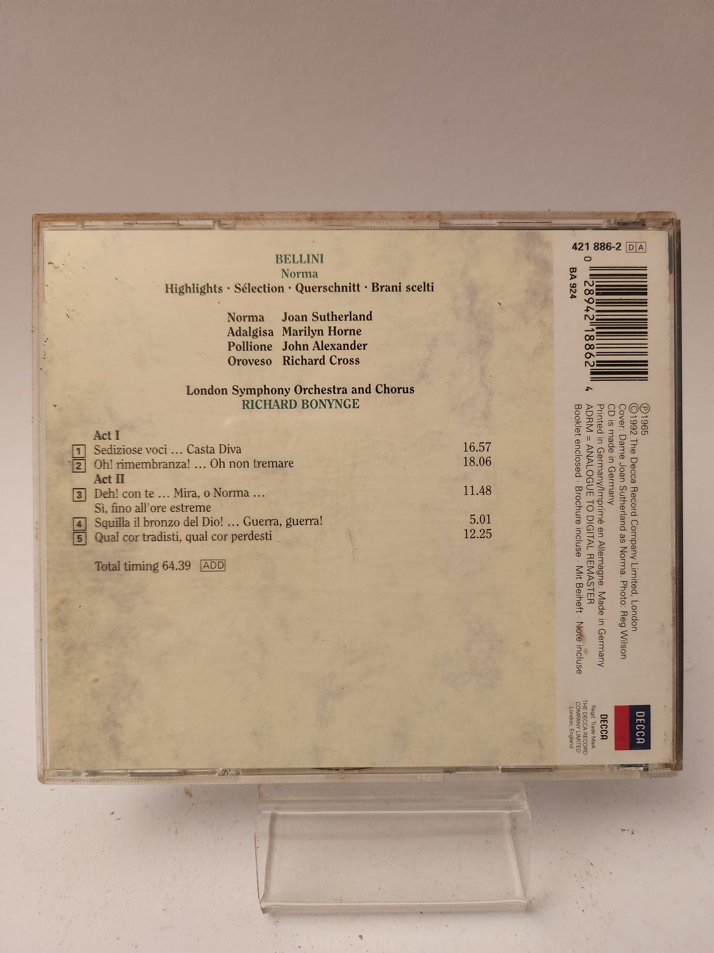 Bellini Norma Highlights CD