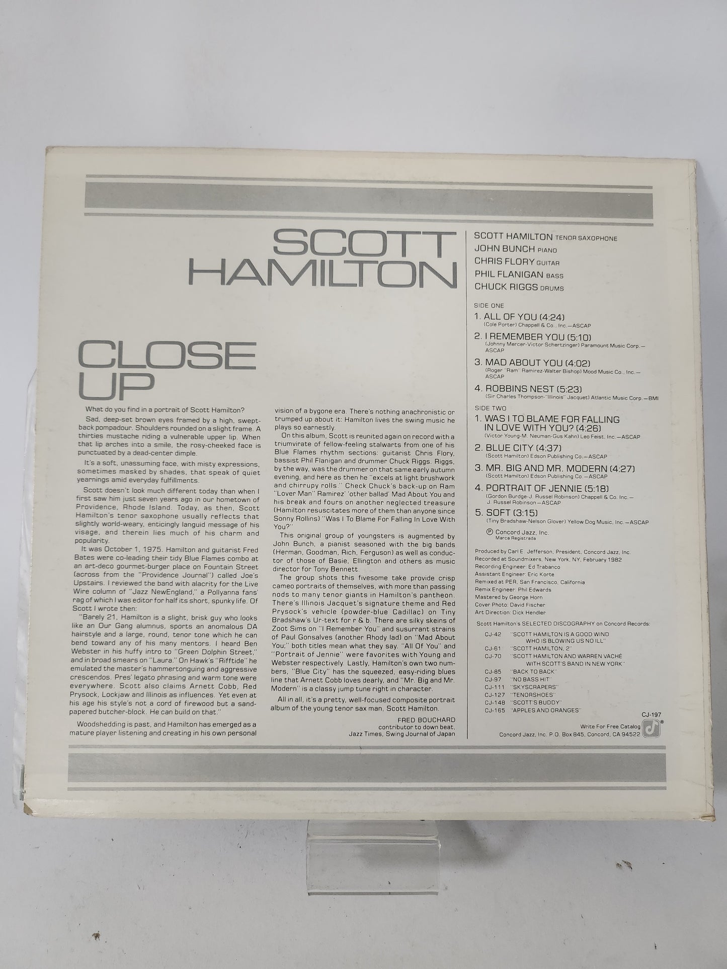 Close Up: Scott Hamilton LP Vinyl