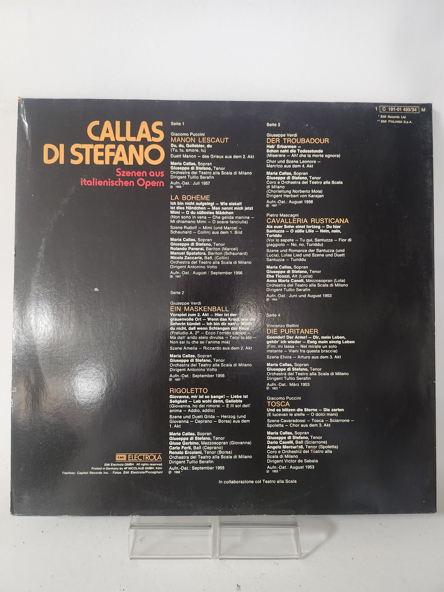Callas & Di Stefano at La Scala LP Vinyl
