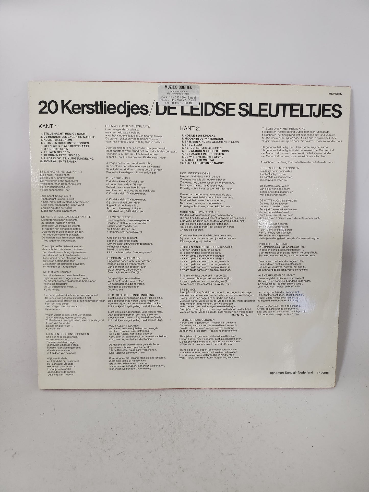 Leidse Sleuteltjes: 20 Kerstliedjes LP Vinyl