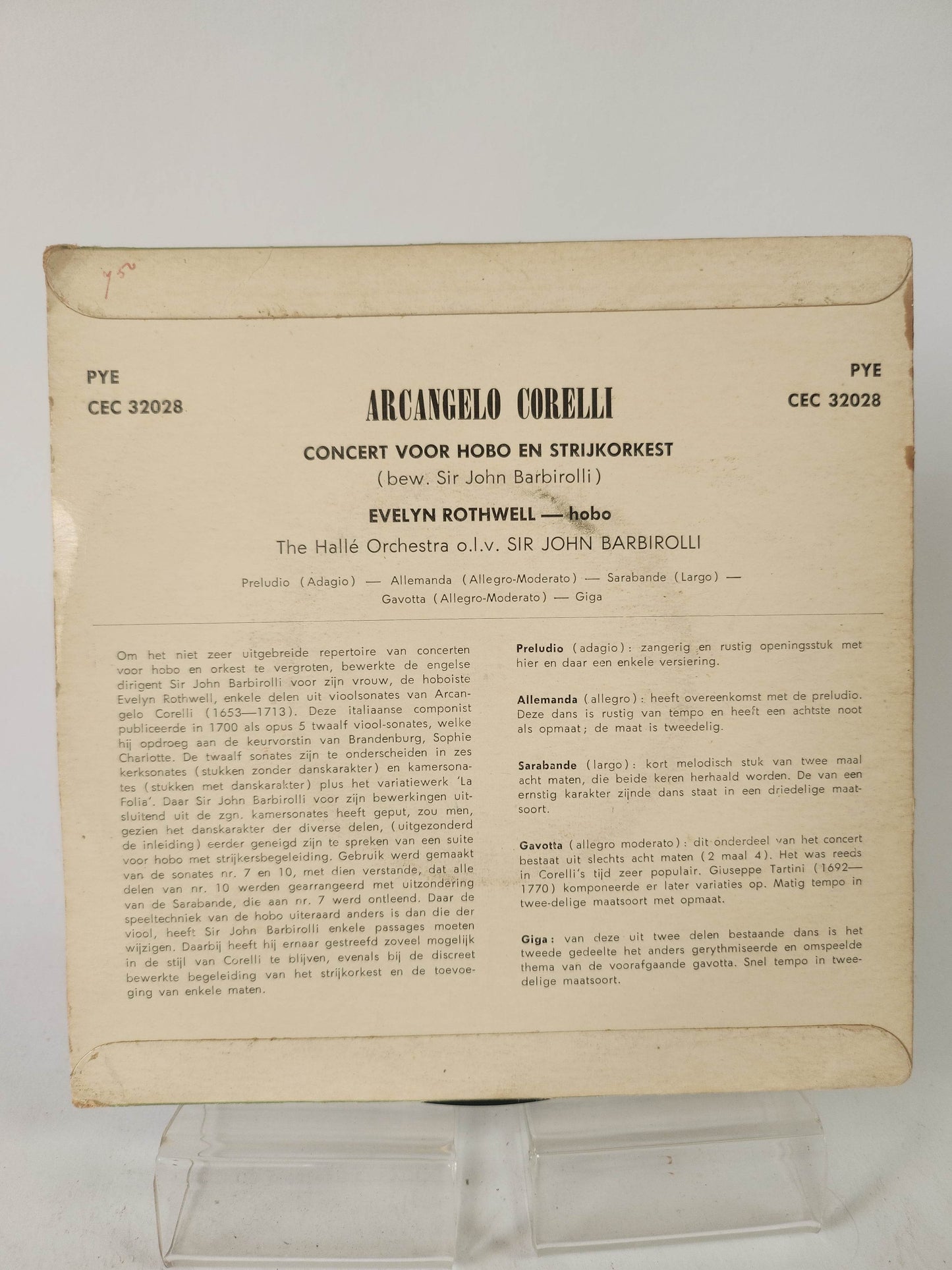 Arcangelo Corelli: Concerto for Oboe and Strings Single Vinyl - Feniks Gameshop