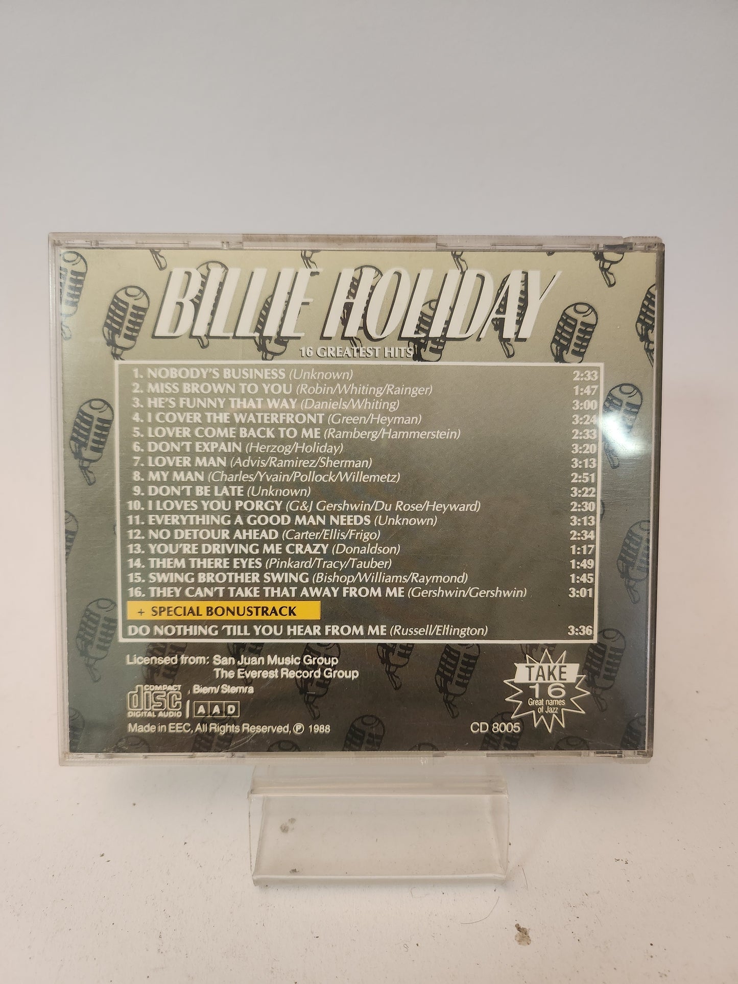 Billie Holiday: 16 Greatest Hits CD