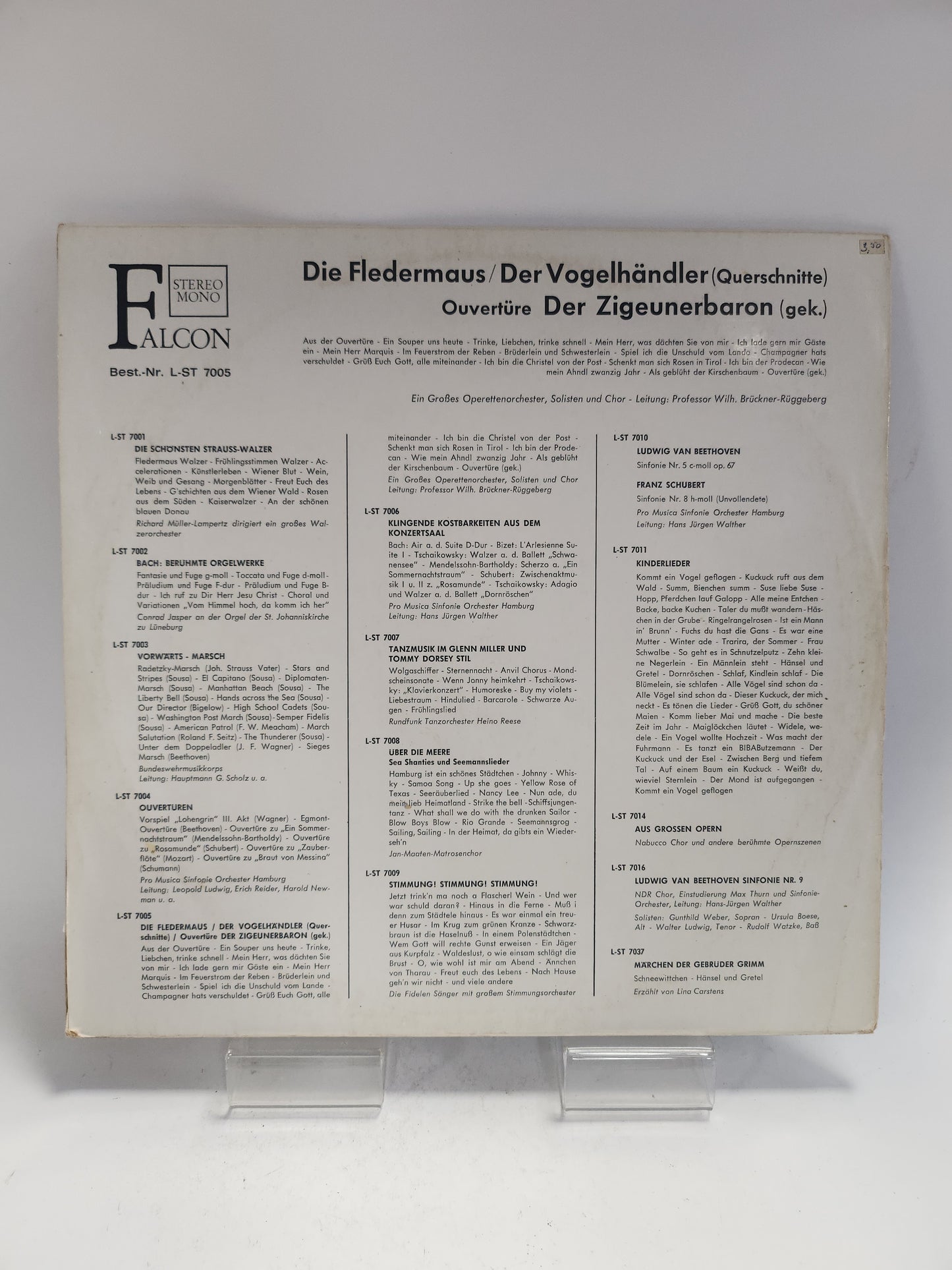 Fledermaus/Vogelhändler ouverture Der Zigeunerbaron LP Vinyl
