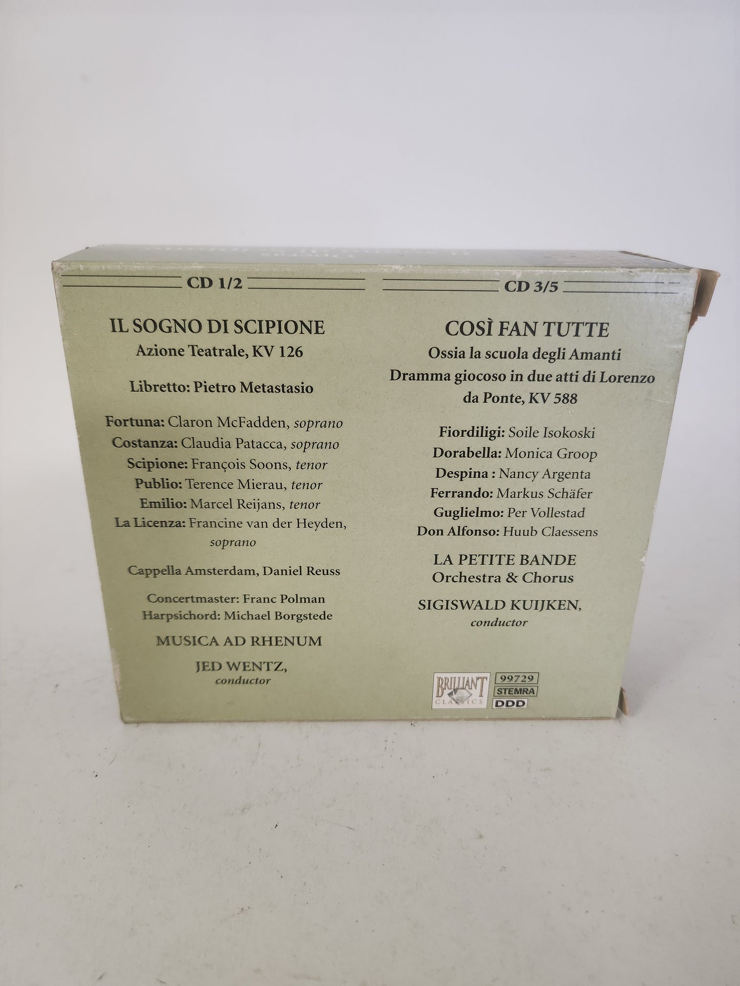 Operas: Il Sogno di Scipione Cosi fan Tutte Volume 17 CD Box