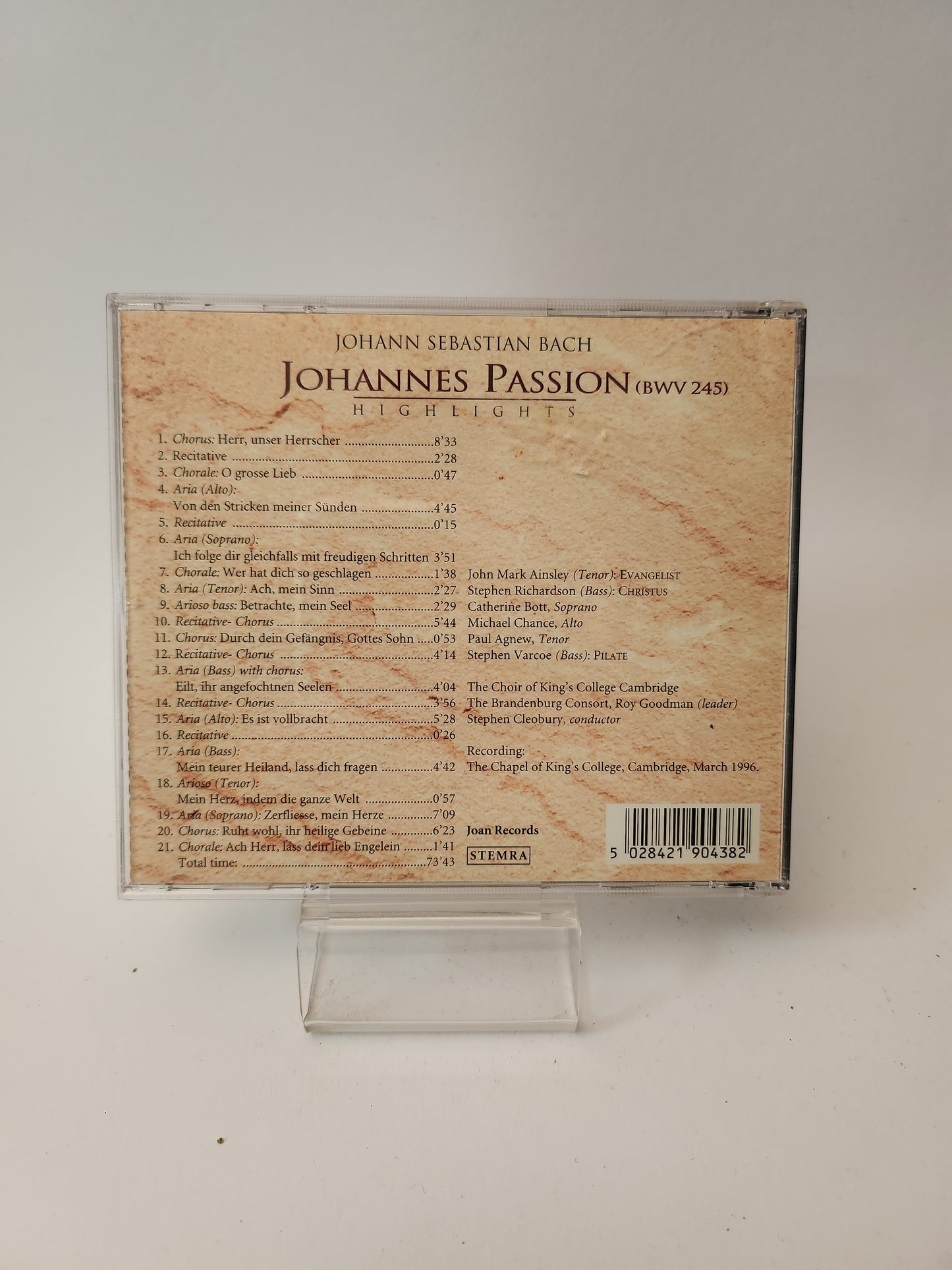 Johann Sebastian Bach: Johannes Passion Highlight CD