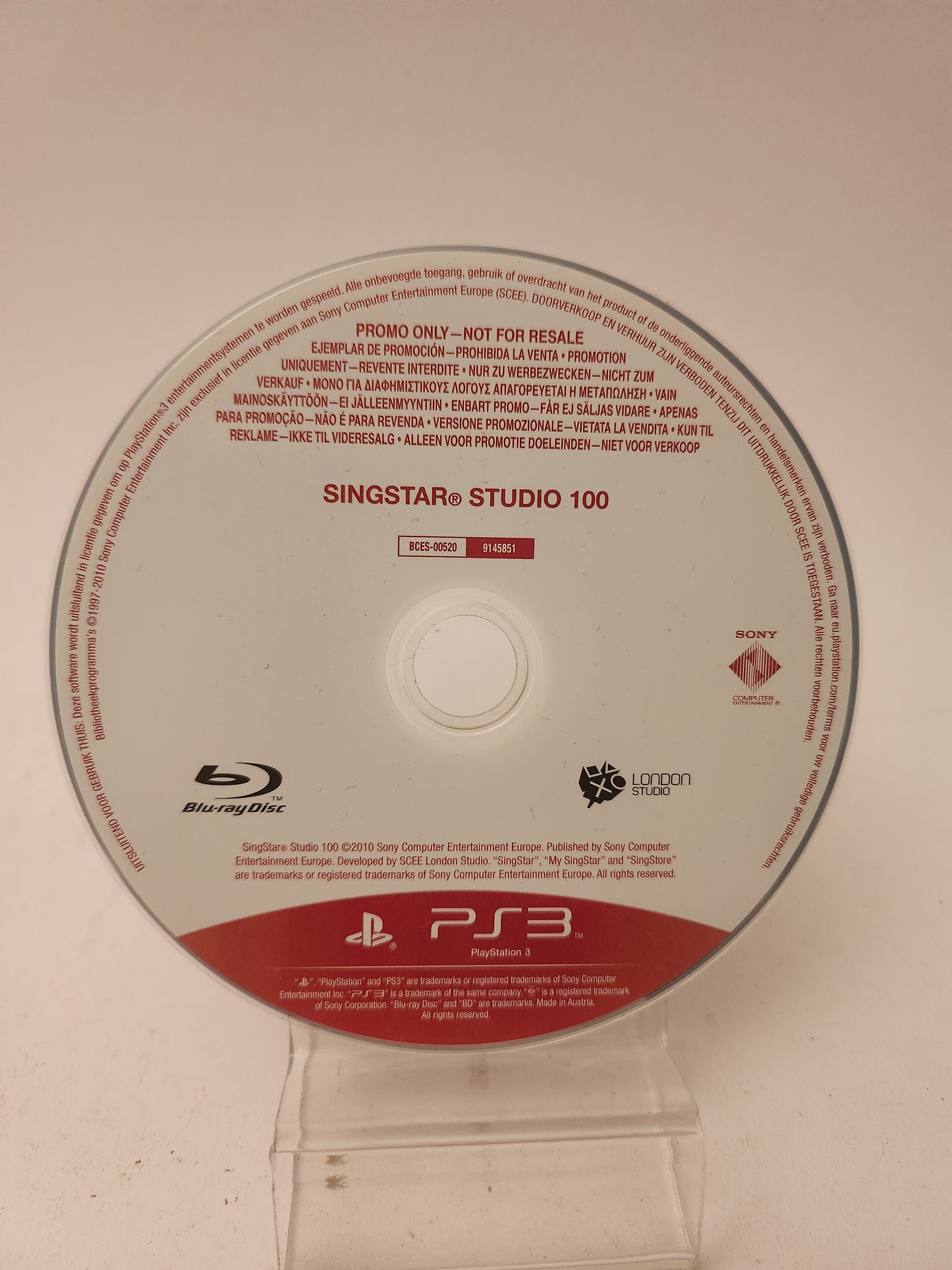 Singstar Studio 100 Promo Disc (Disc Only) PlayStation 3
