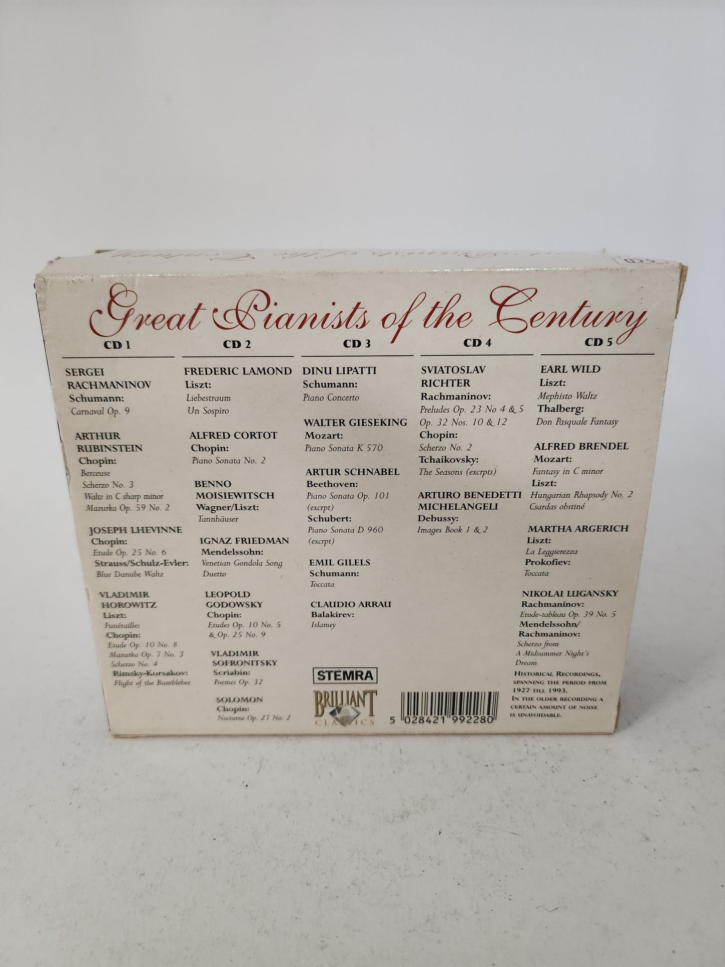 Great Pianists of the Century CD Box