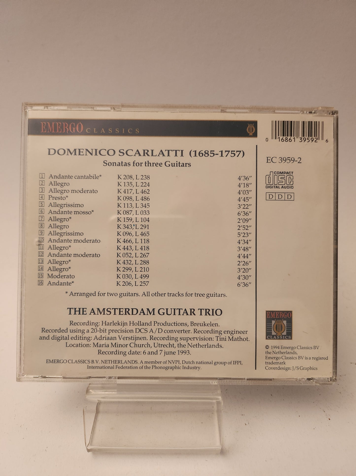 Domenico Scarlatti: Amsterdam Guitar Trio CD