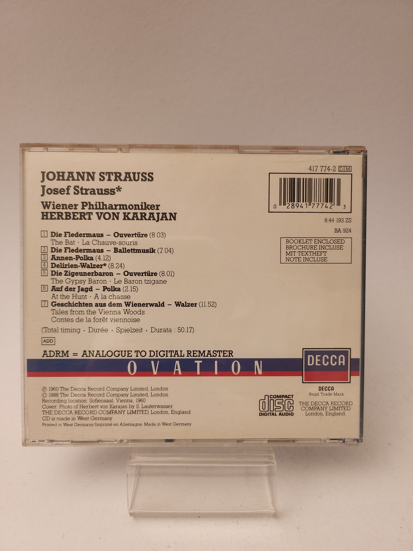 Ovation: Karajan conducts Johan Strauss CD