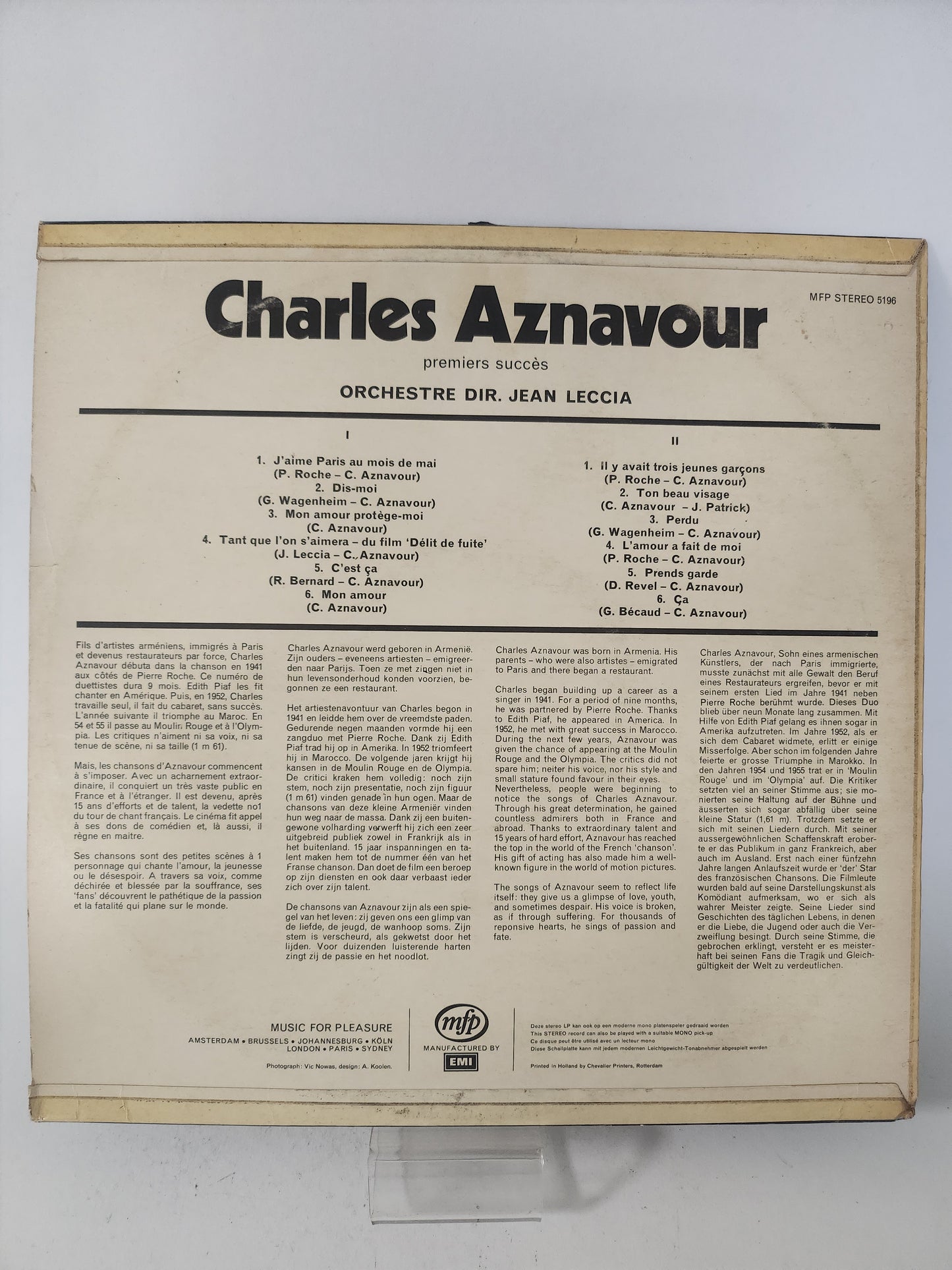 Premiers Succes: Charles Aznavour LP Vinyl