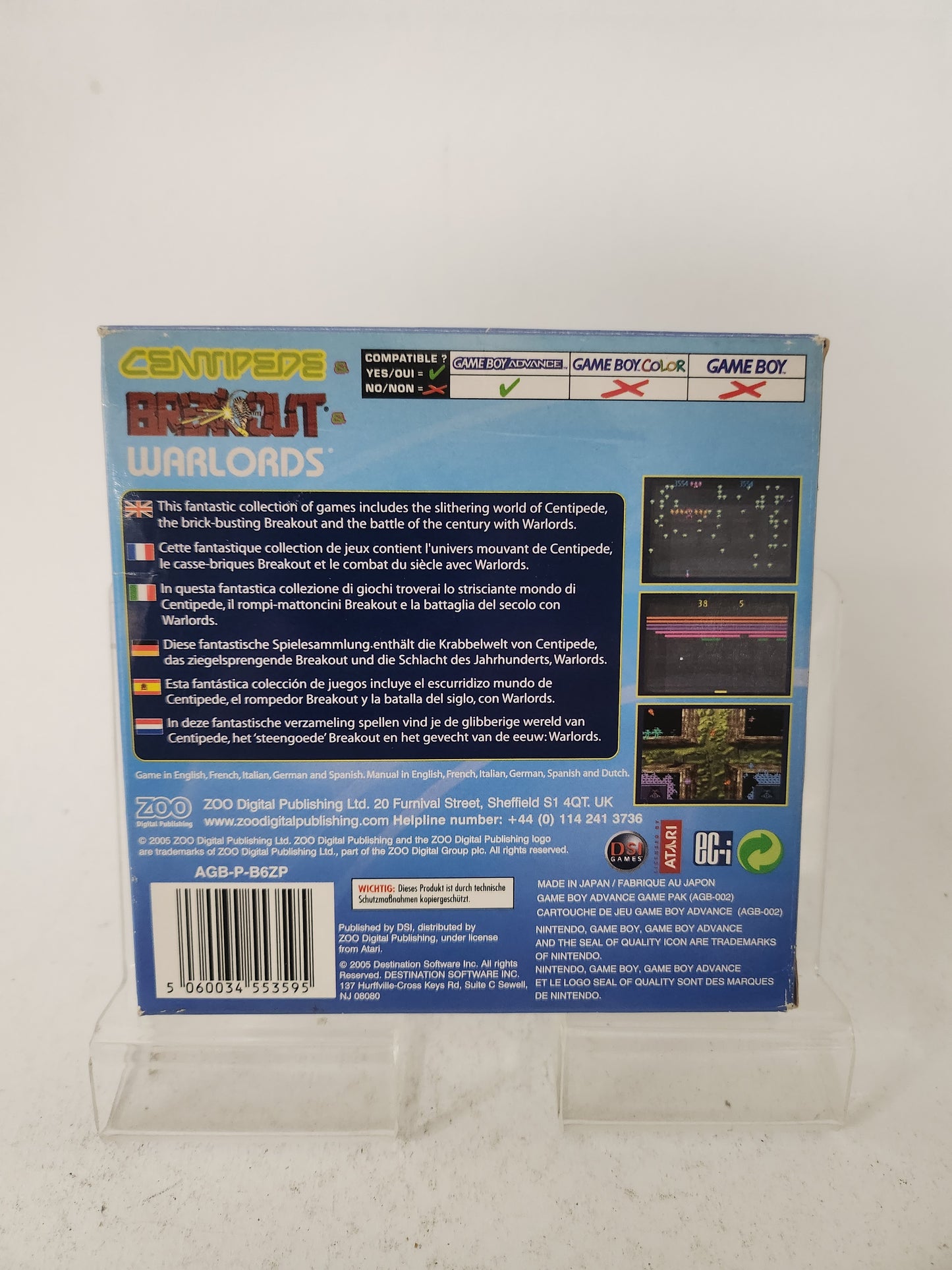 Centipede & Breakout & Warlords Boxed Game Boy Advance