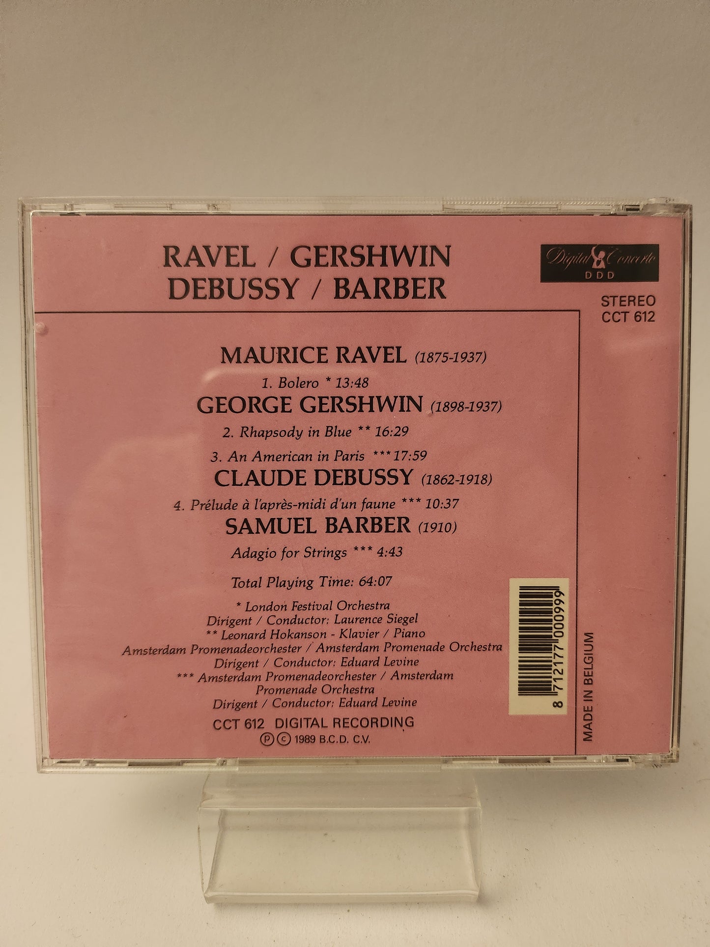 Ravel/ Gerschwin/ Debussy/ Barber CD