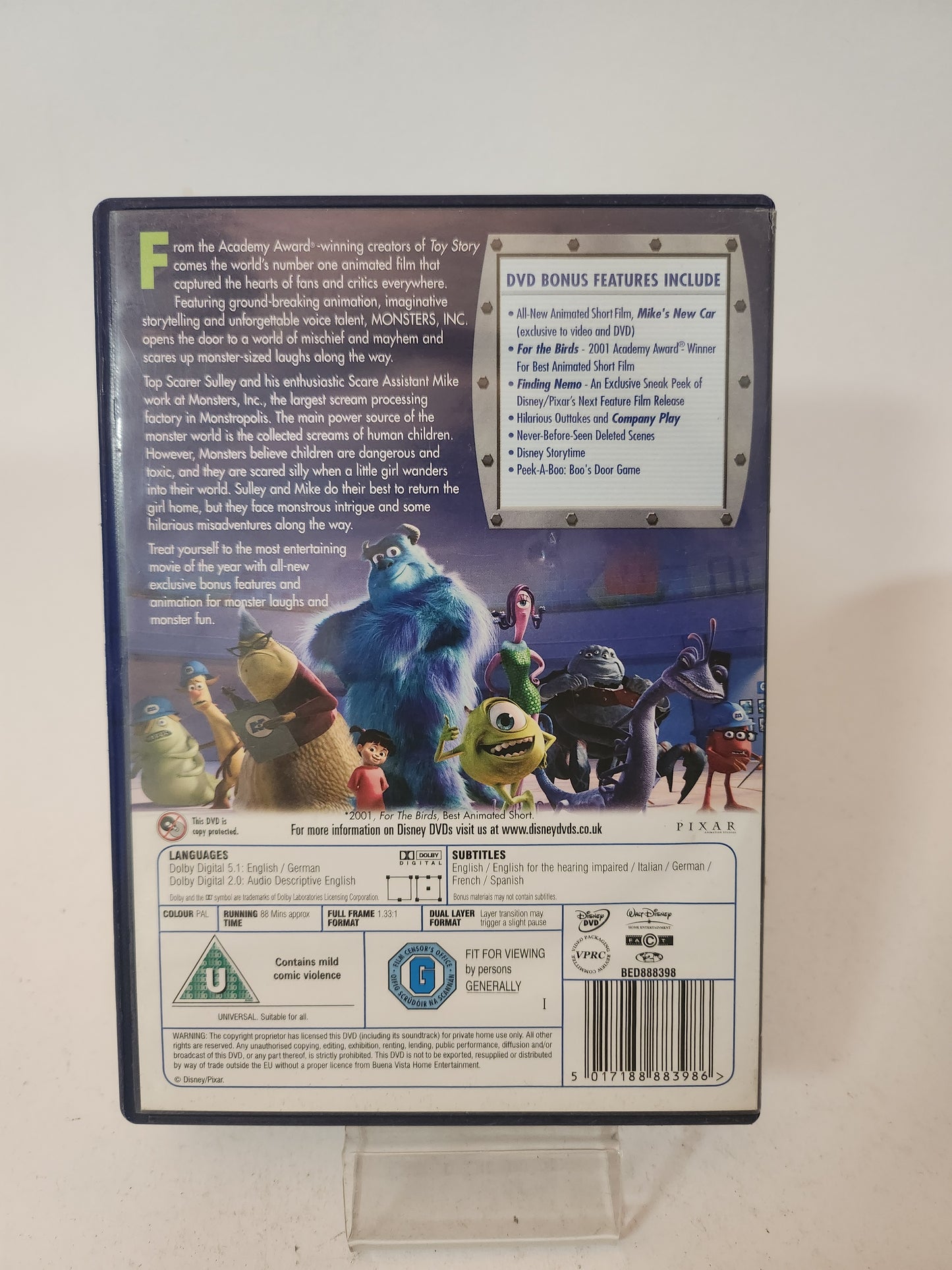 Disney Pixar Monsters Inc Dvd Kids