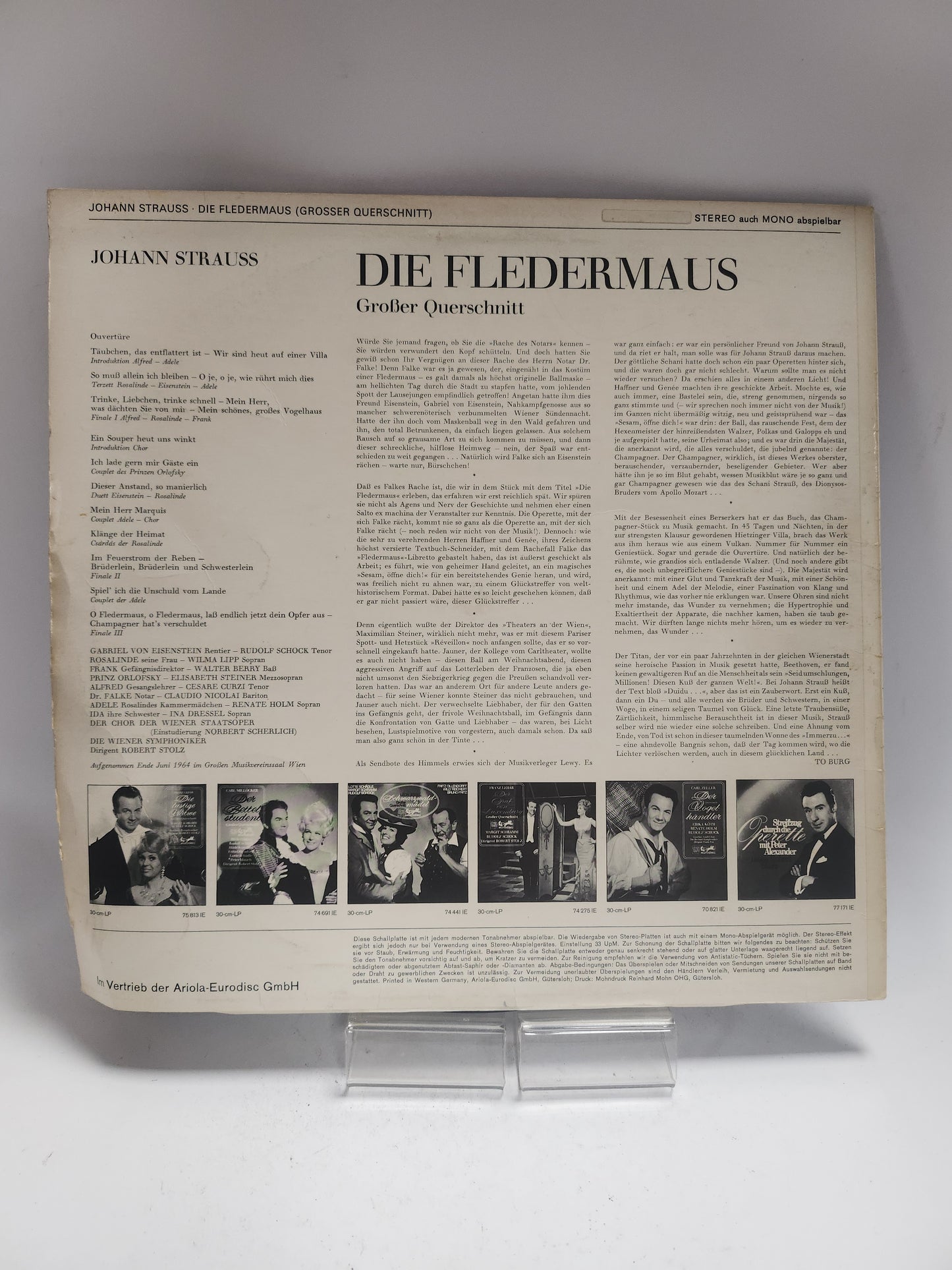 Johann Strauss: die Fledermaus LP Vinyl