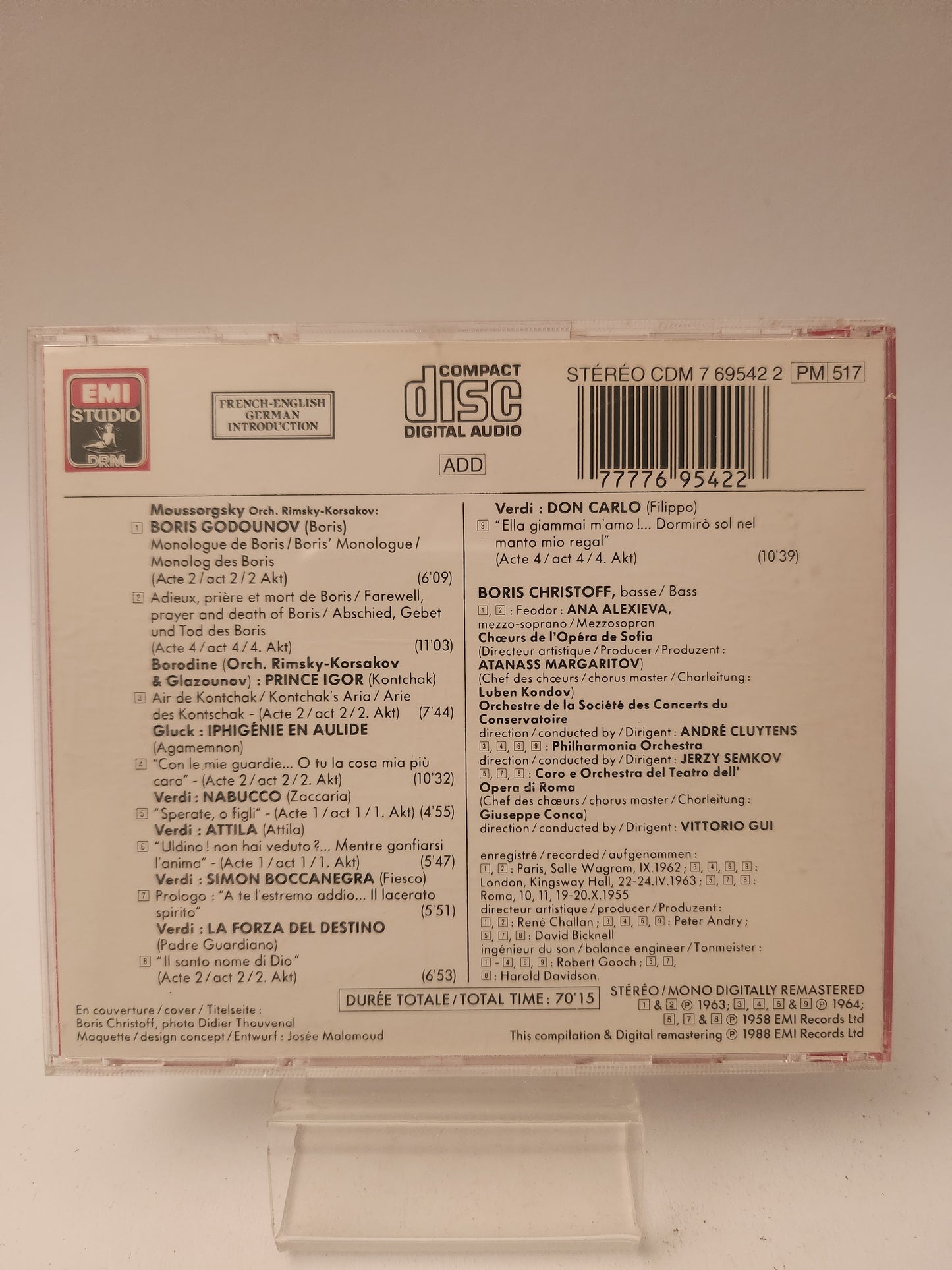 Boris Christoff: Opera Arias CD