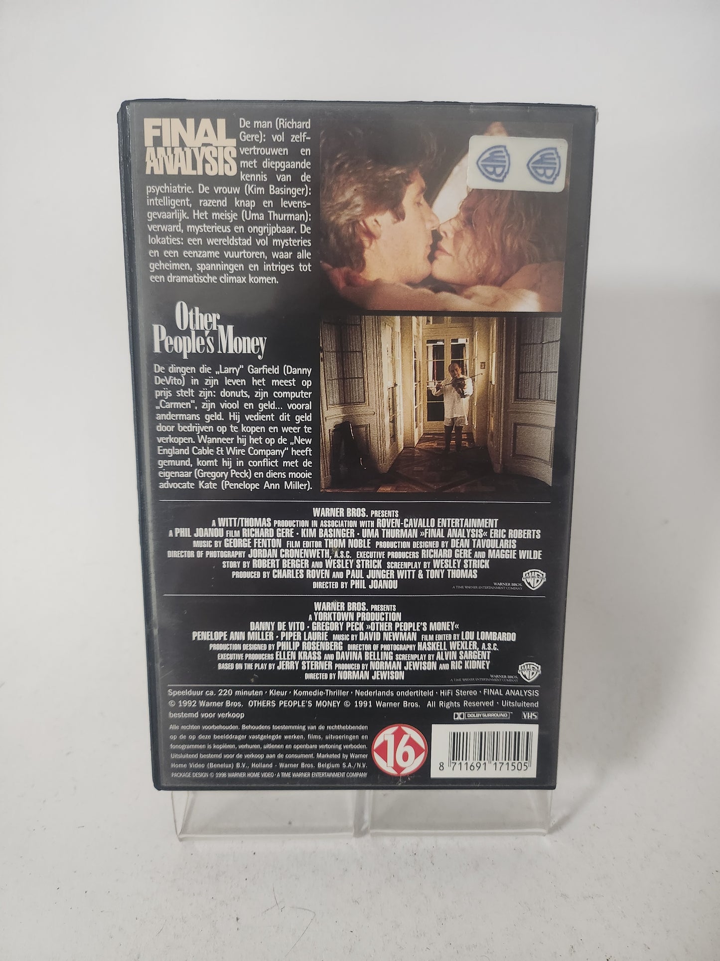 2 in 1: Final Analysis & Other People's Money VHS