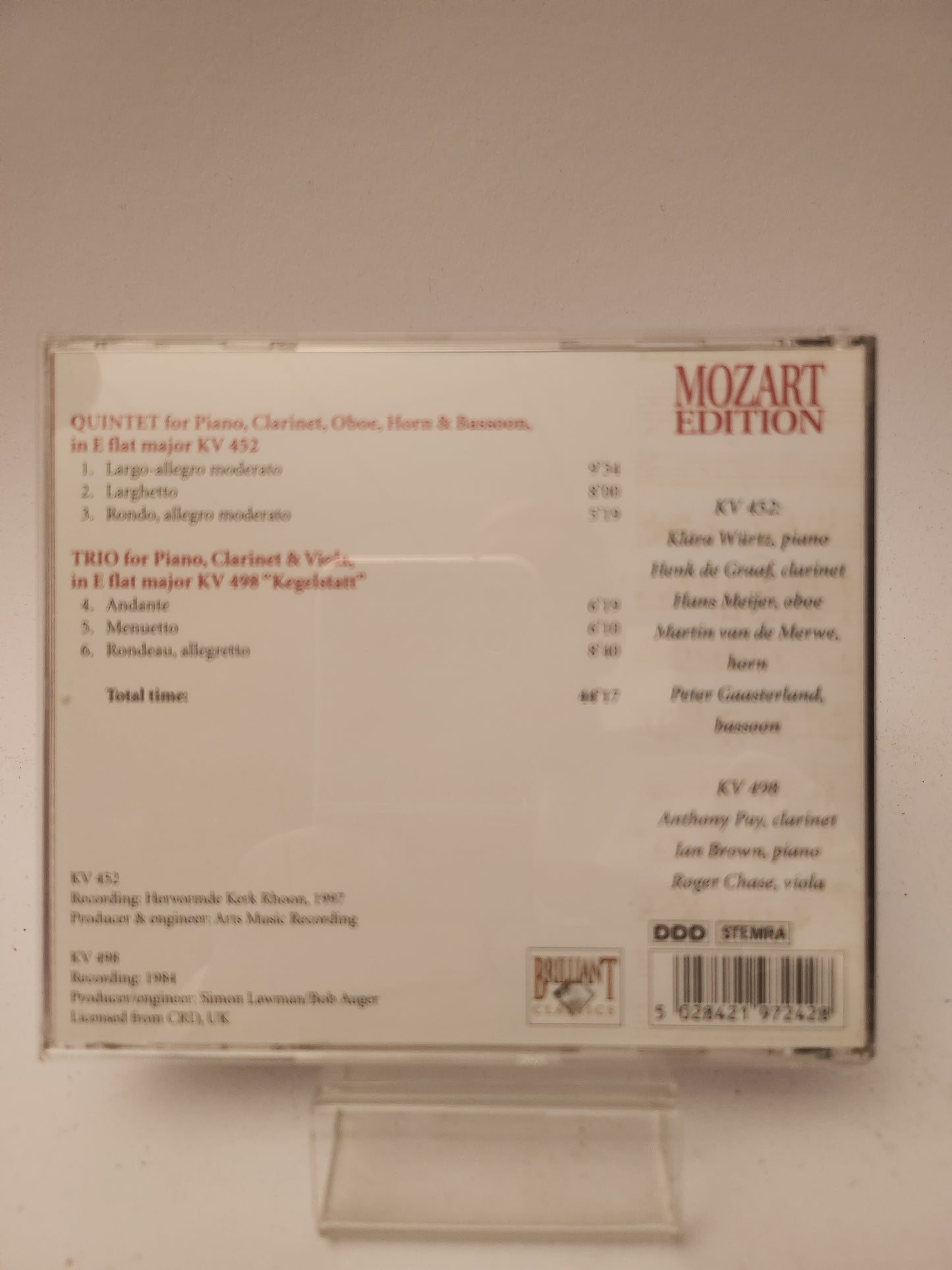 Piano Quintet & Clarinet Trio Mozart Edition CD