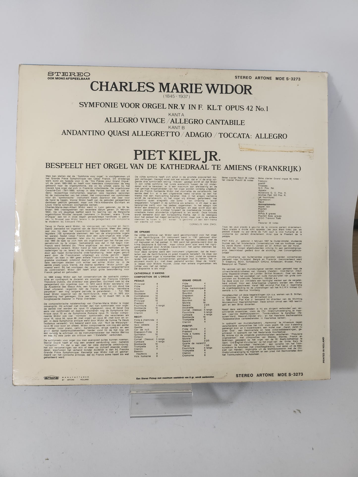 Charlie Marie Widor: Piet Kiel JR. LP Vinyl
