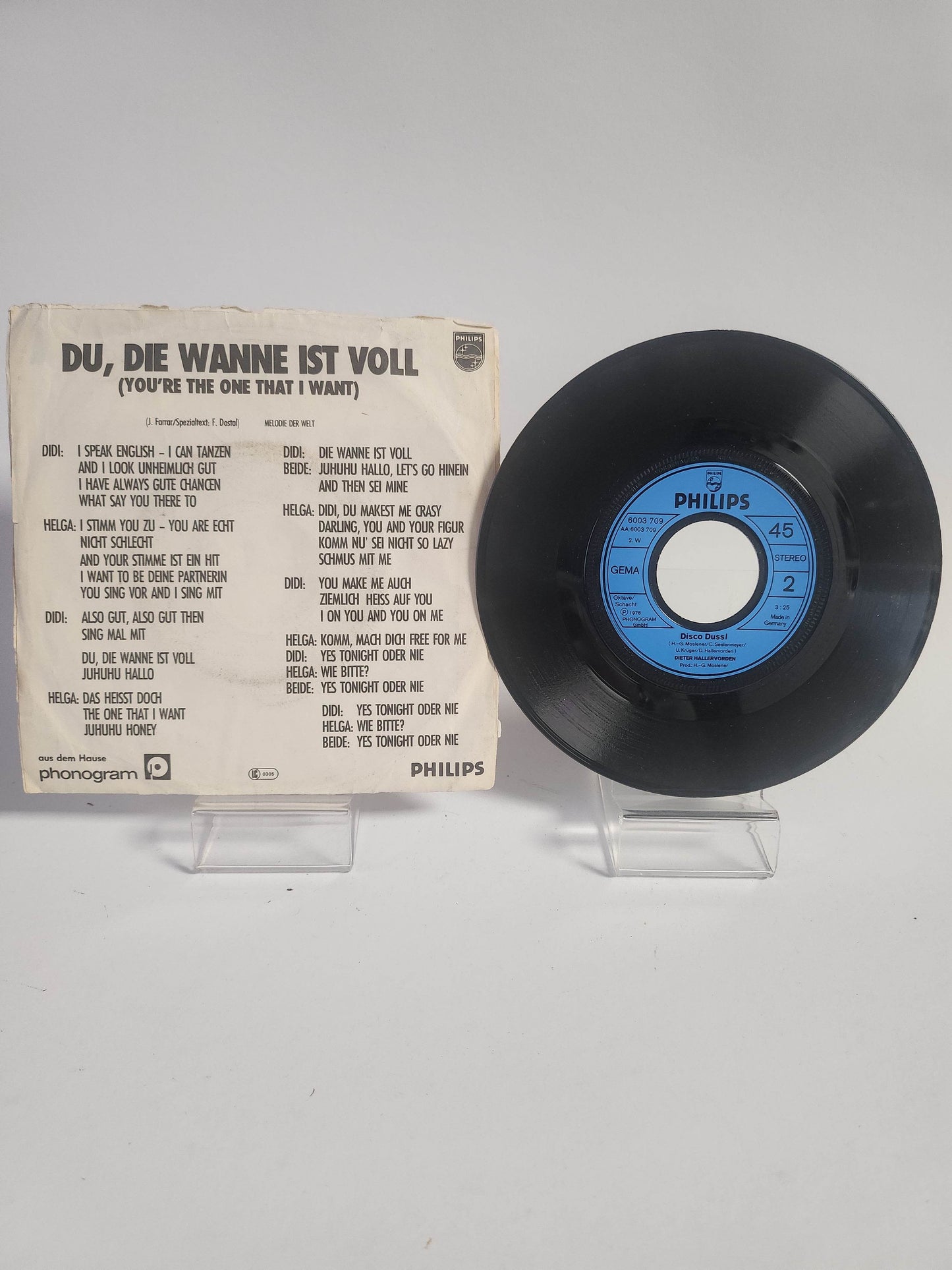 Dieter Hallervorden & Helga Feddersen: Du, die Wanne ist Voll Single Vinyl - Feniks Gameshop