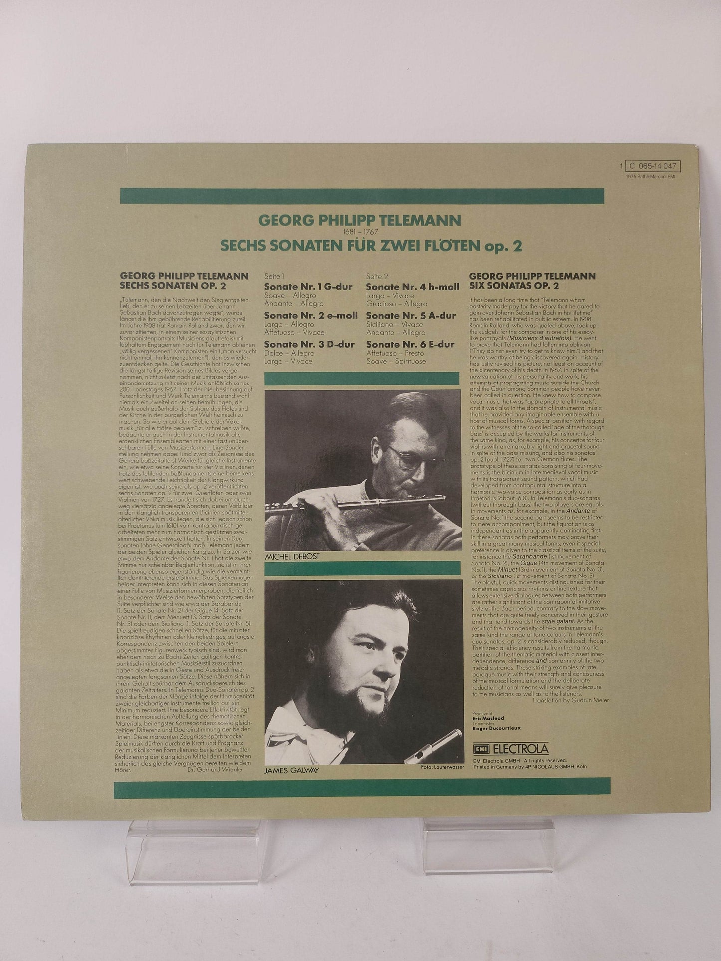 Telemann: Sechs Sonaten Op.2 Für Zwei Flöten LP Vinyl - Feniks Gameshop