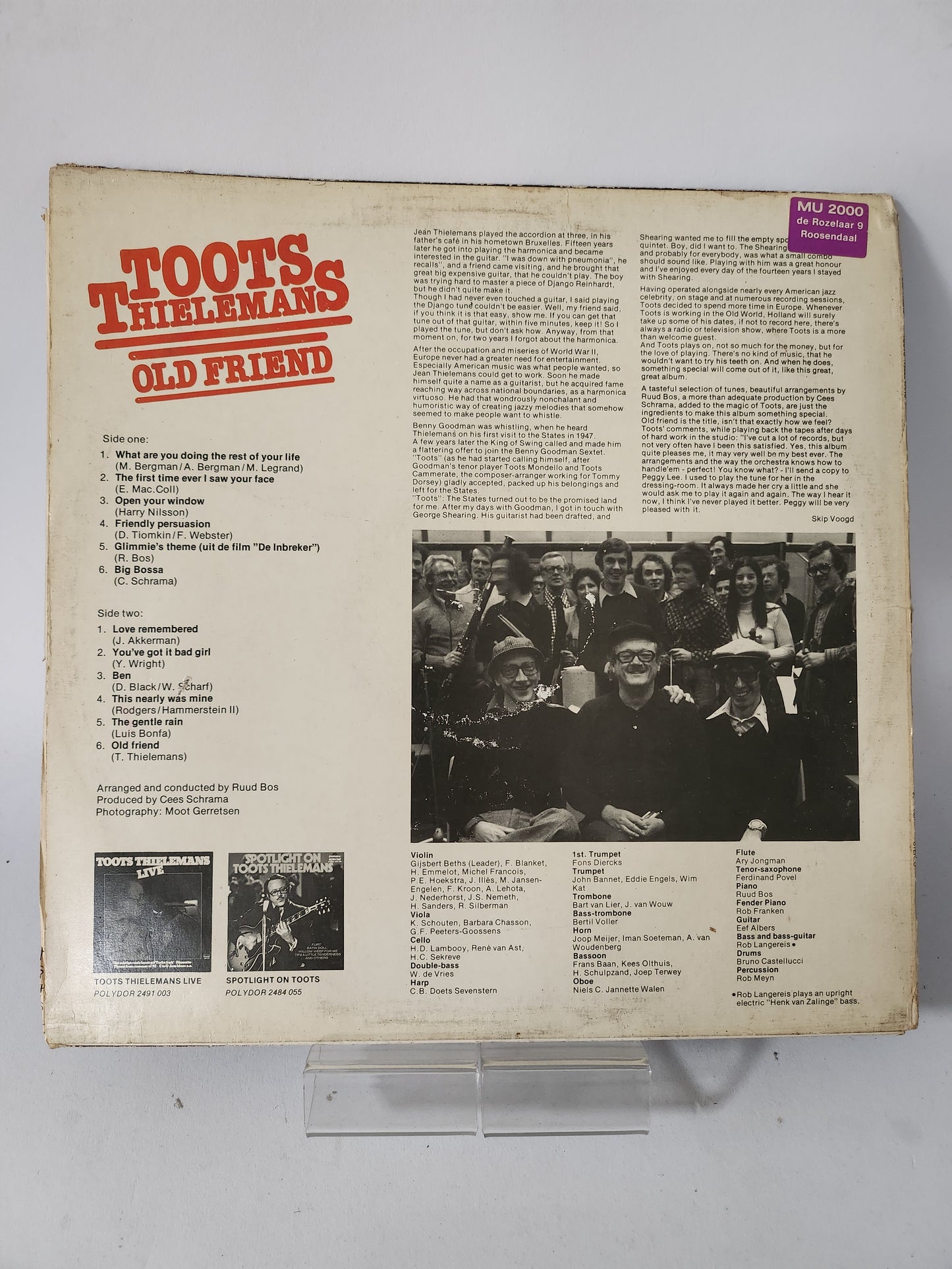 Old Friend: Toots Thielemans LP Vinyl