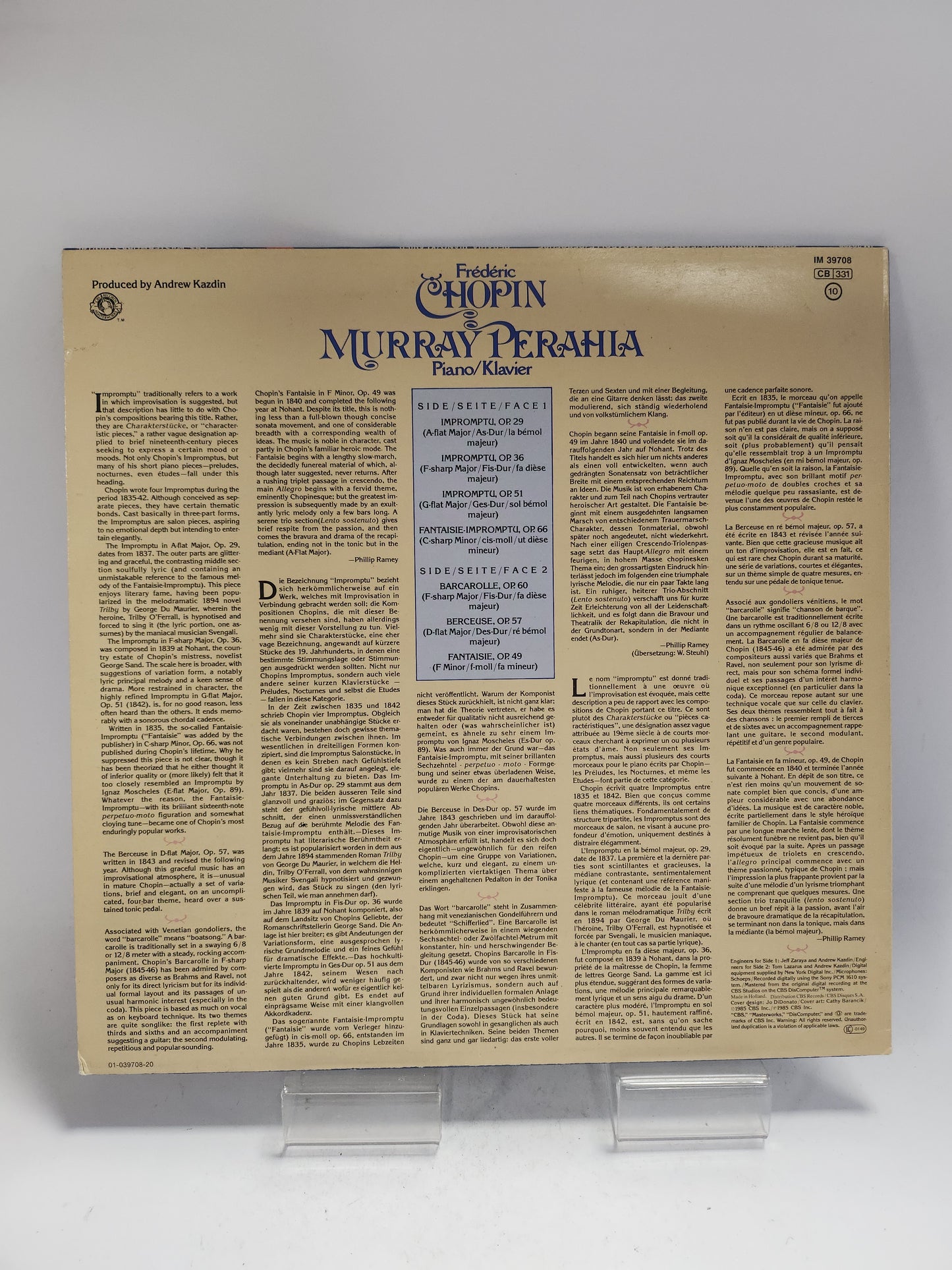 Murray Perahia: Chopin LP Vinyl