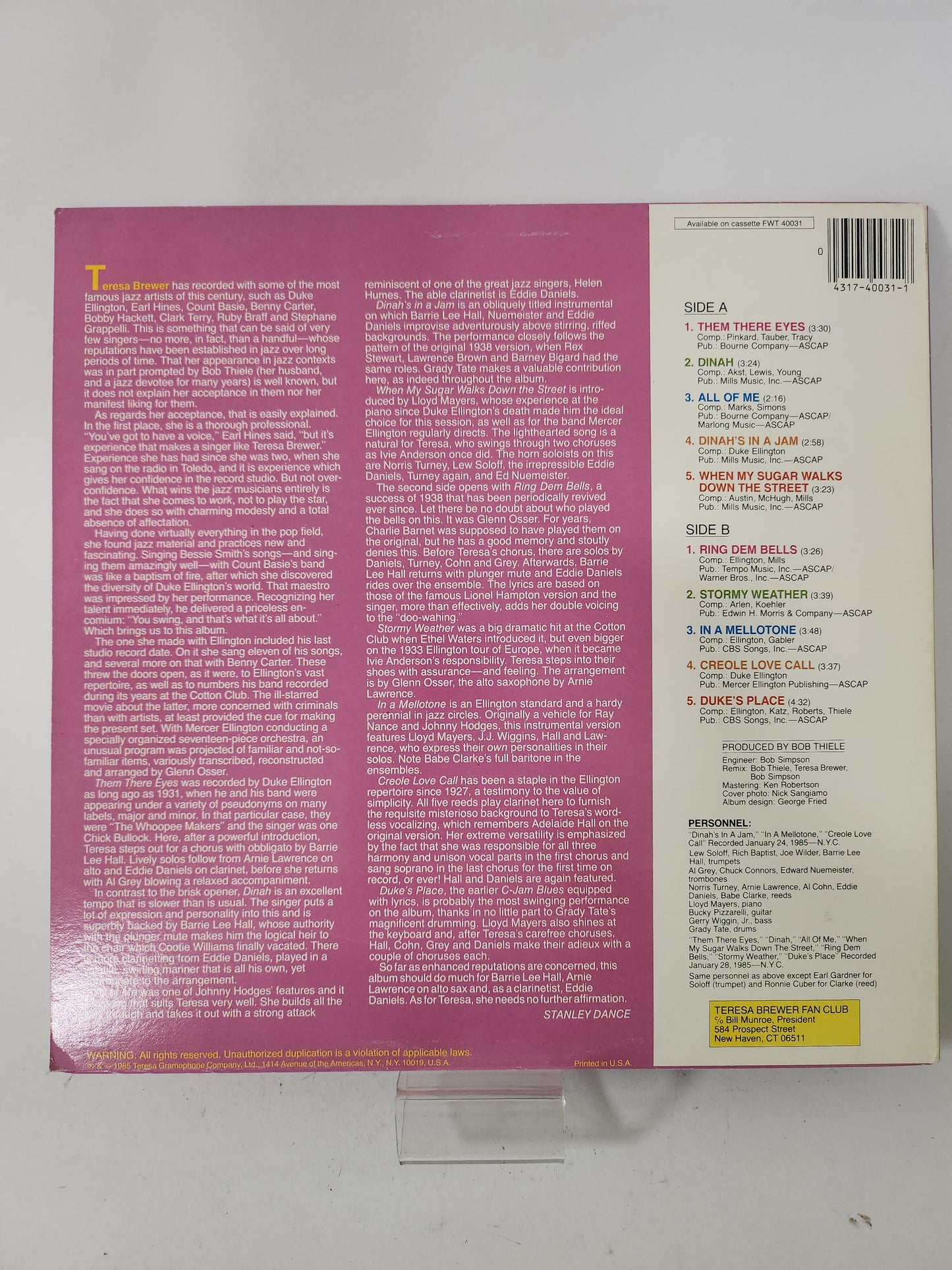 Cotton Connection: Teresa Brewer & Mercer Ellington LP Vinyl