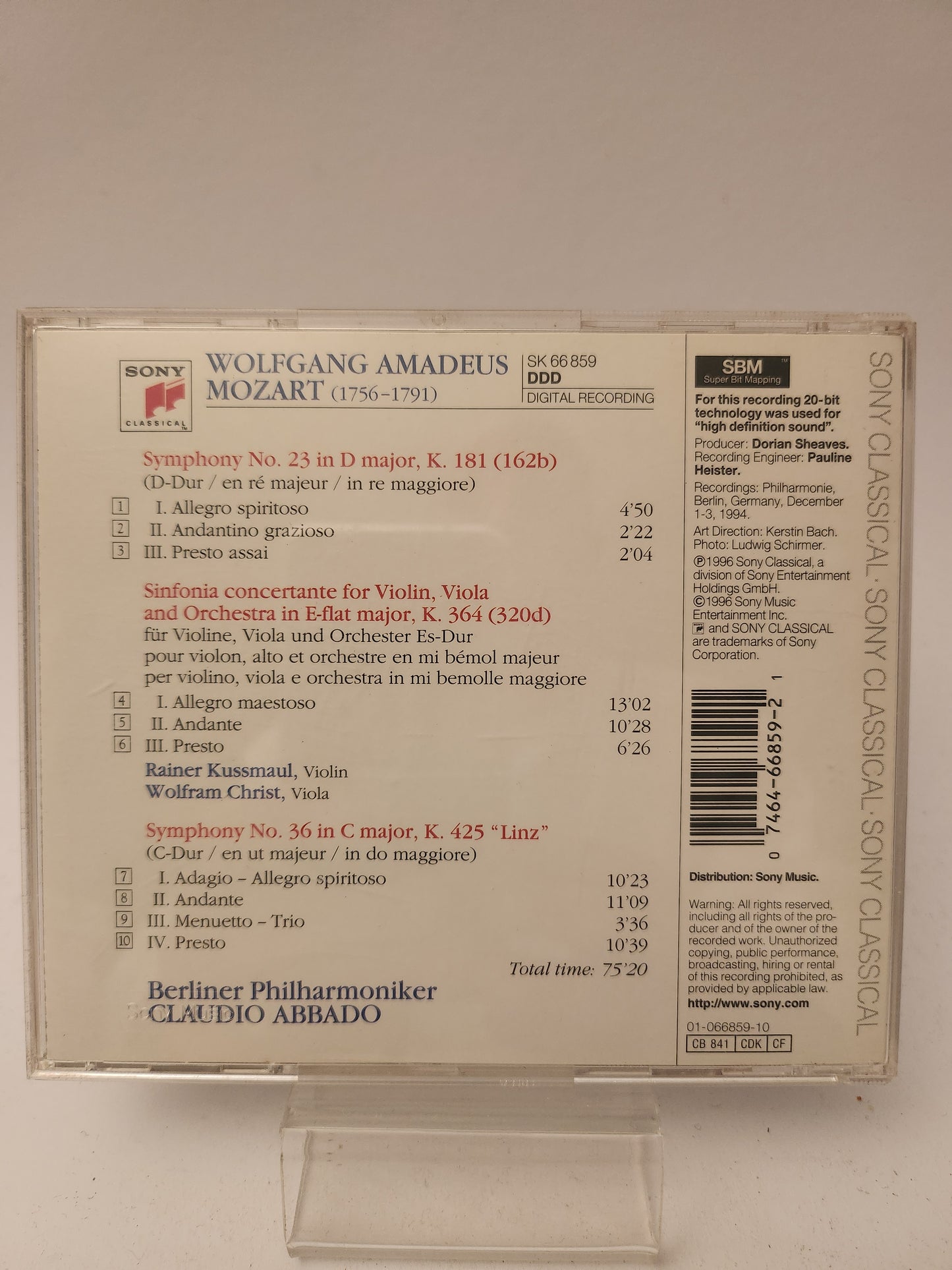 Claudio Abbado: Mozart Symphonien Nr 23 & 36 CD