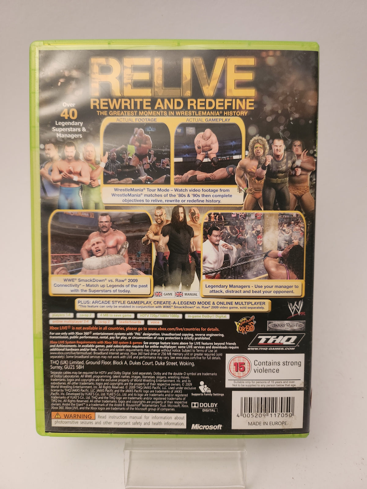 WWE Legends of WrestleMania (No Book) Xbox 360