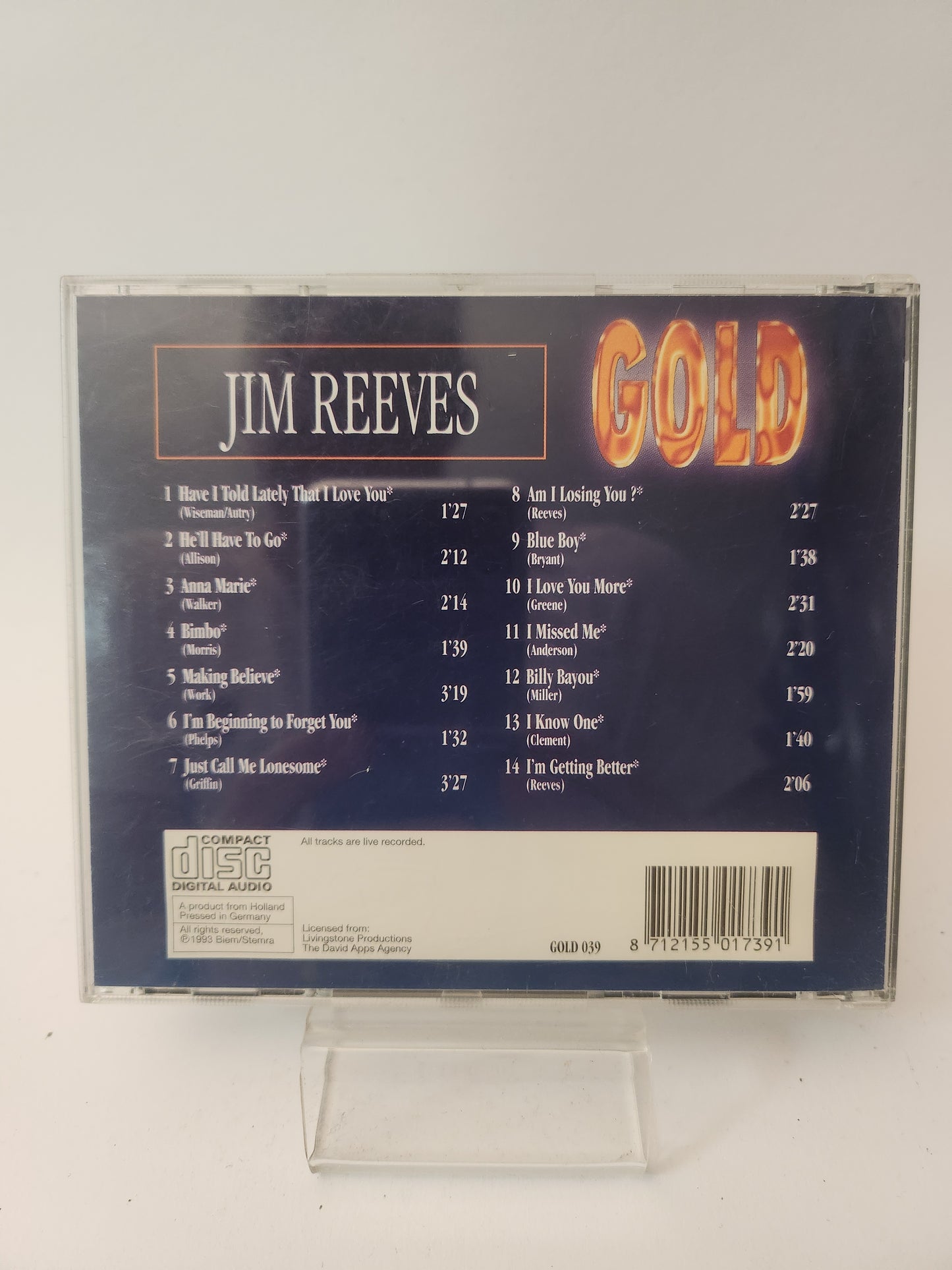 Jim Reeves: Gold CD