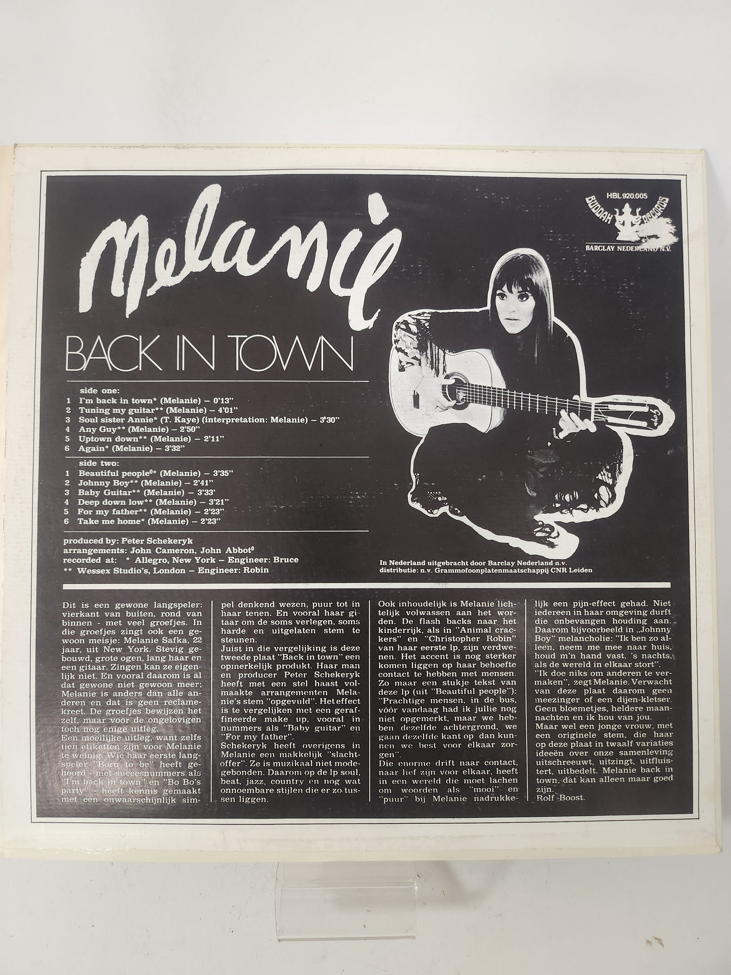 Back in Town: Melanie LP Vinyl