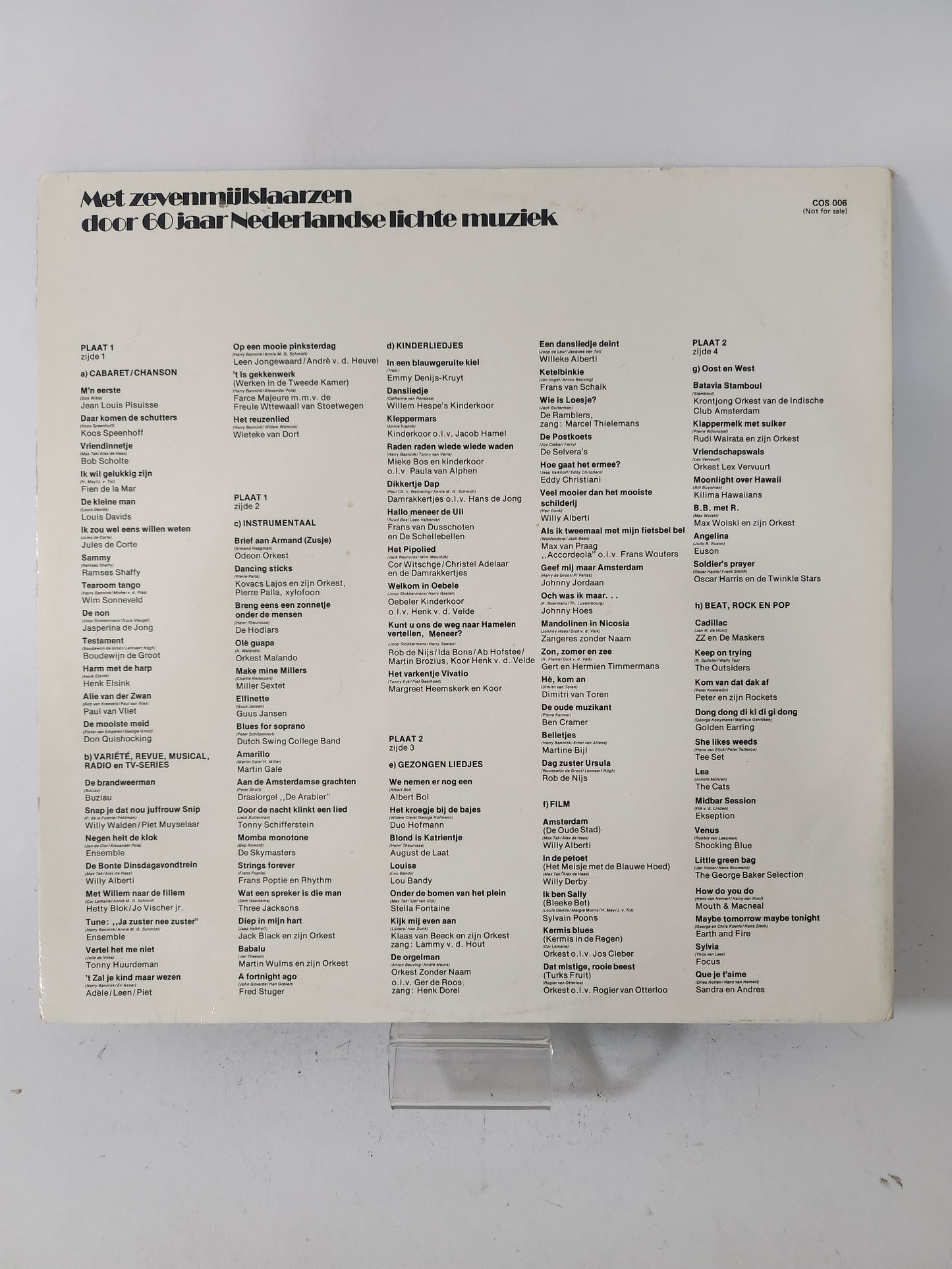 Buma 60 Jaar: Met Zevenmijlslaarzen door 60 Jaar Nederlandse Lichte Muziek LP Vinyl