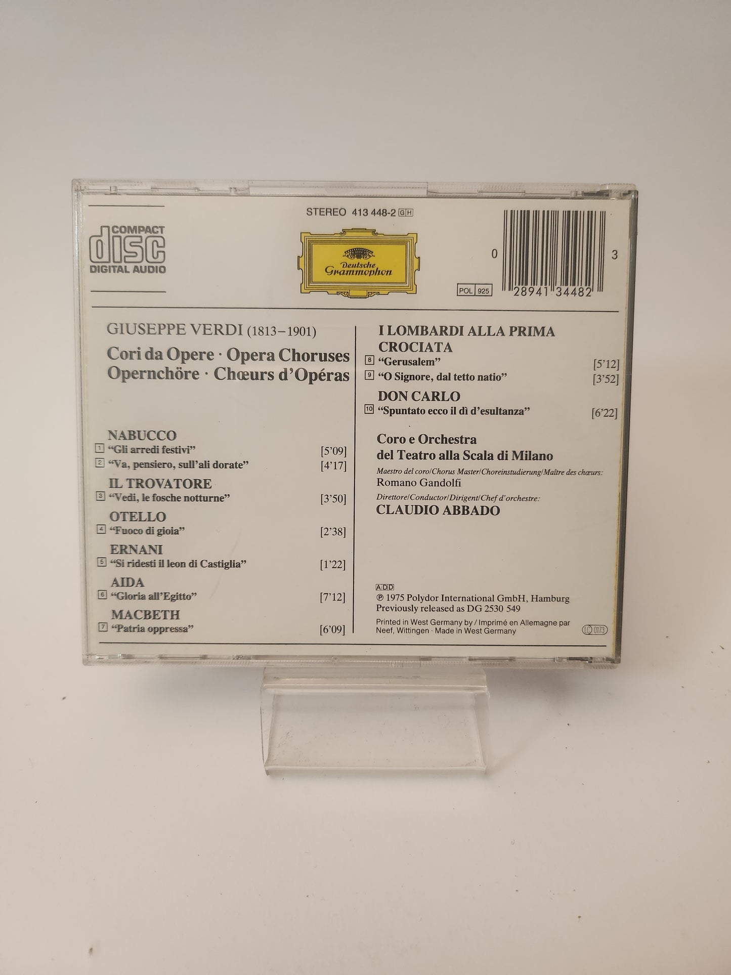 Deutsche Grammophon: Giuseppe Verdi Cori da Opere CD