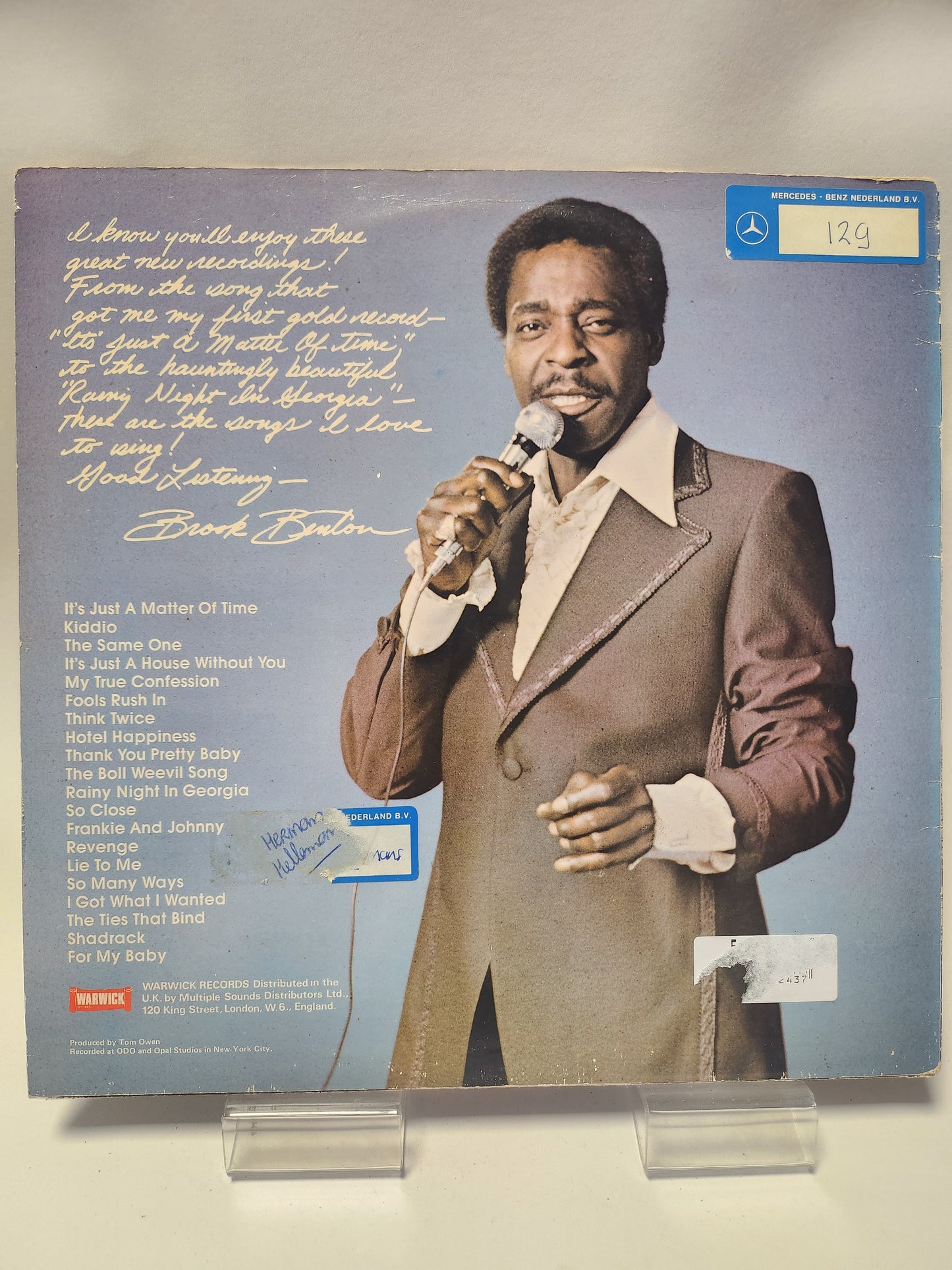 Brook Benton: the Incomparable 20 Greatest Hits LP Vinyl