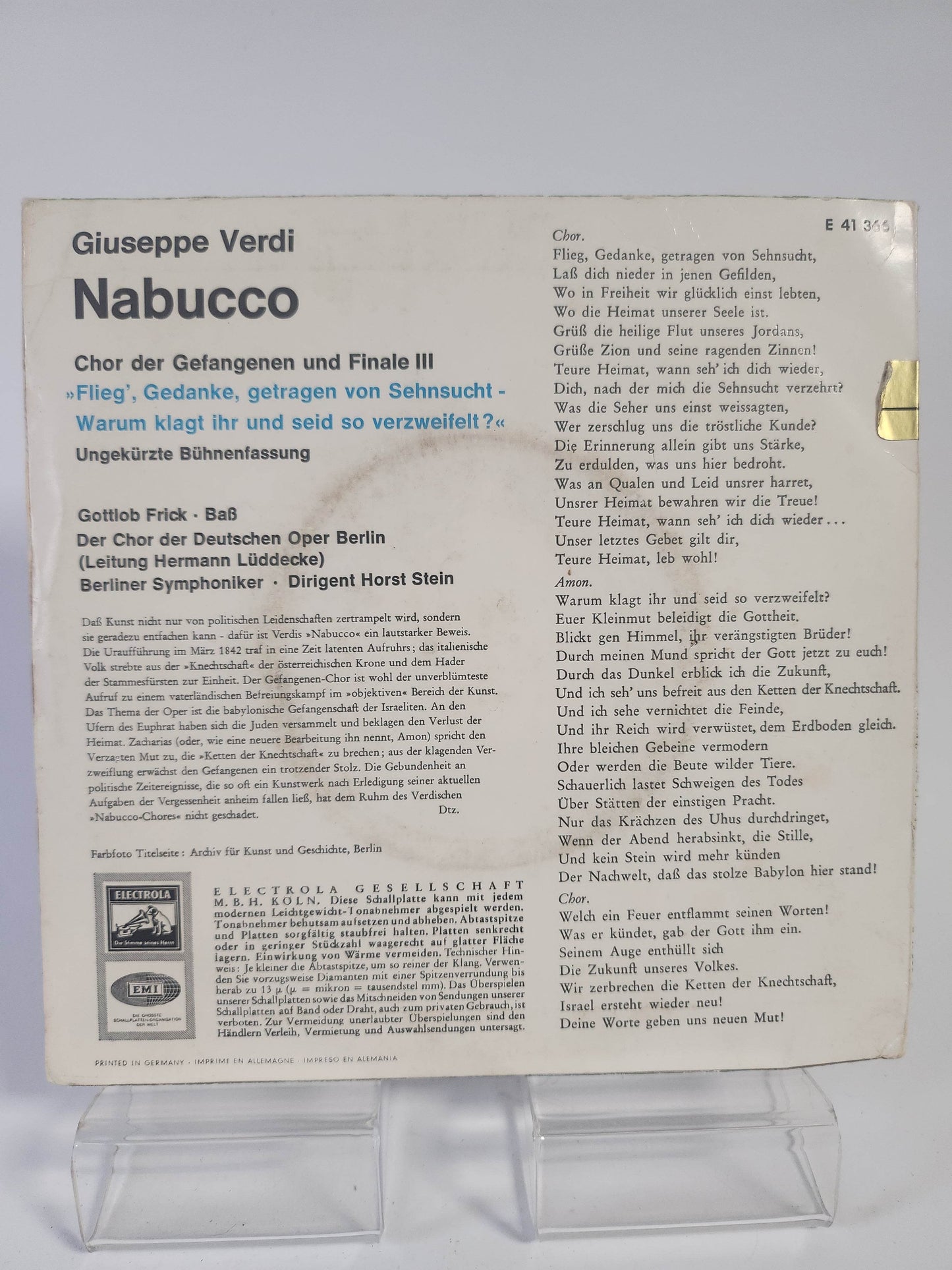 Nabucco: Gafangenen Chor Single Vinyl - Feniks Gameshop