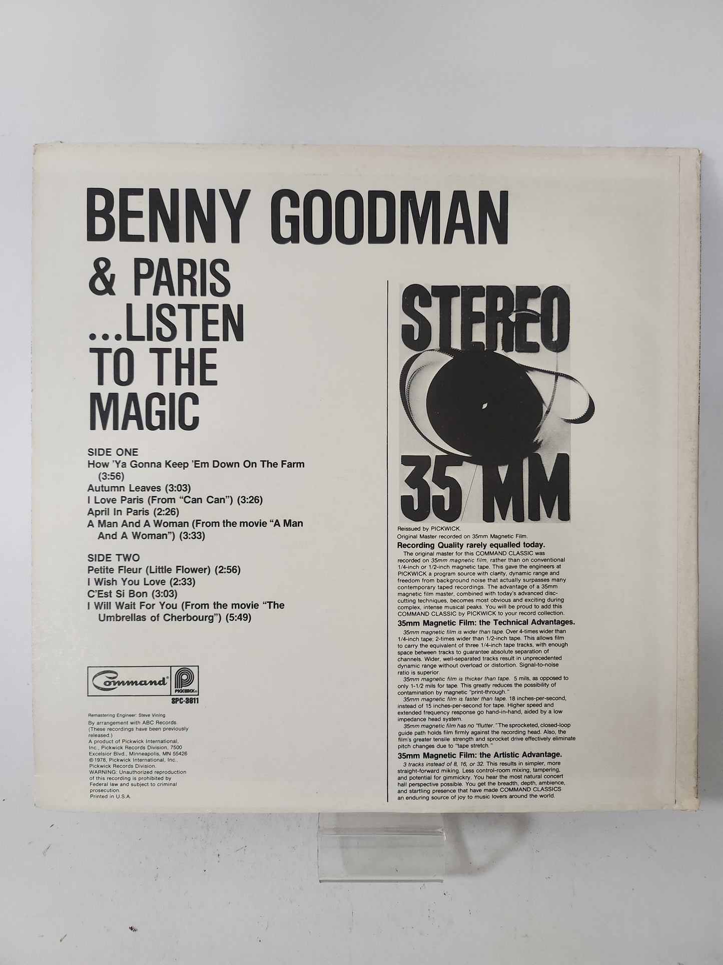 Benny Goodman & Paris: Listen to the Magic LP Vinyl