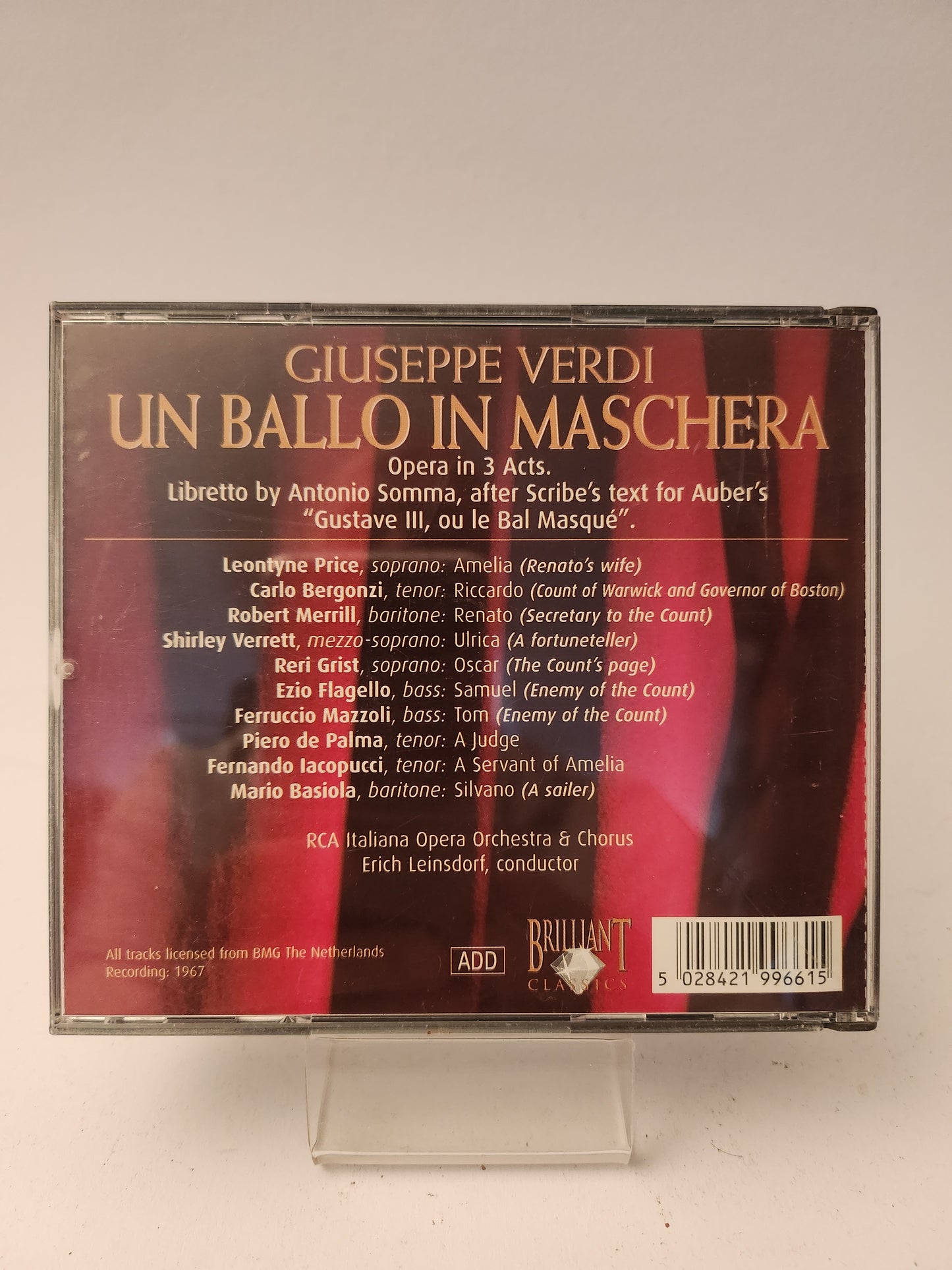 Giuseppe Verdi: Un Ballo in Maschera CD