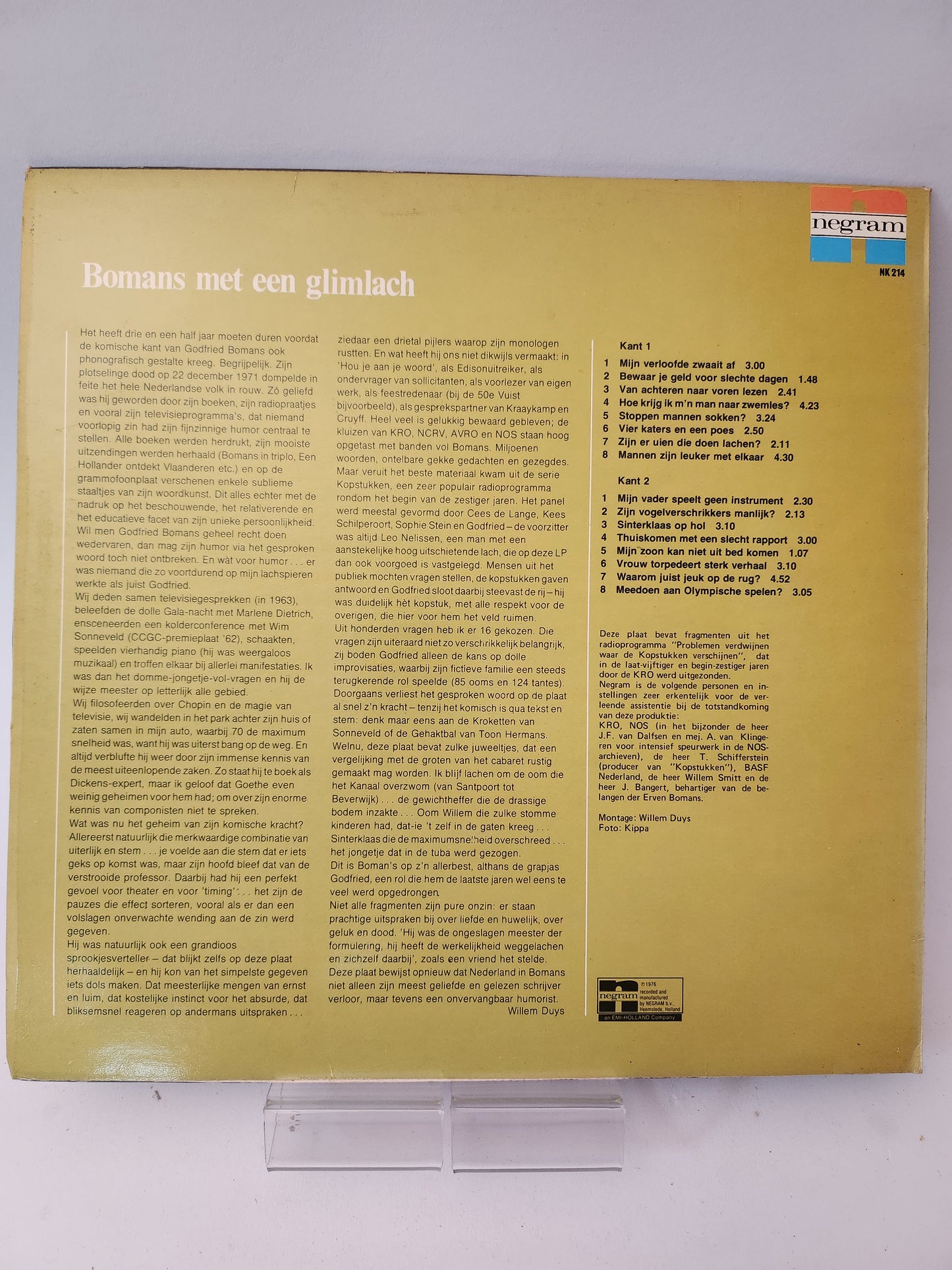 Bomans met een Glimlach: Wilfried Bomans LP Vinyl