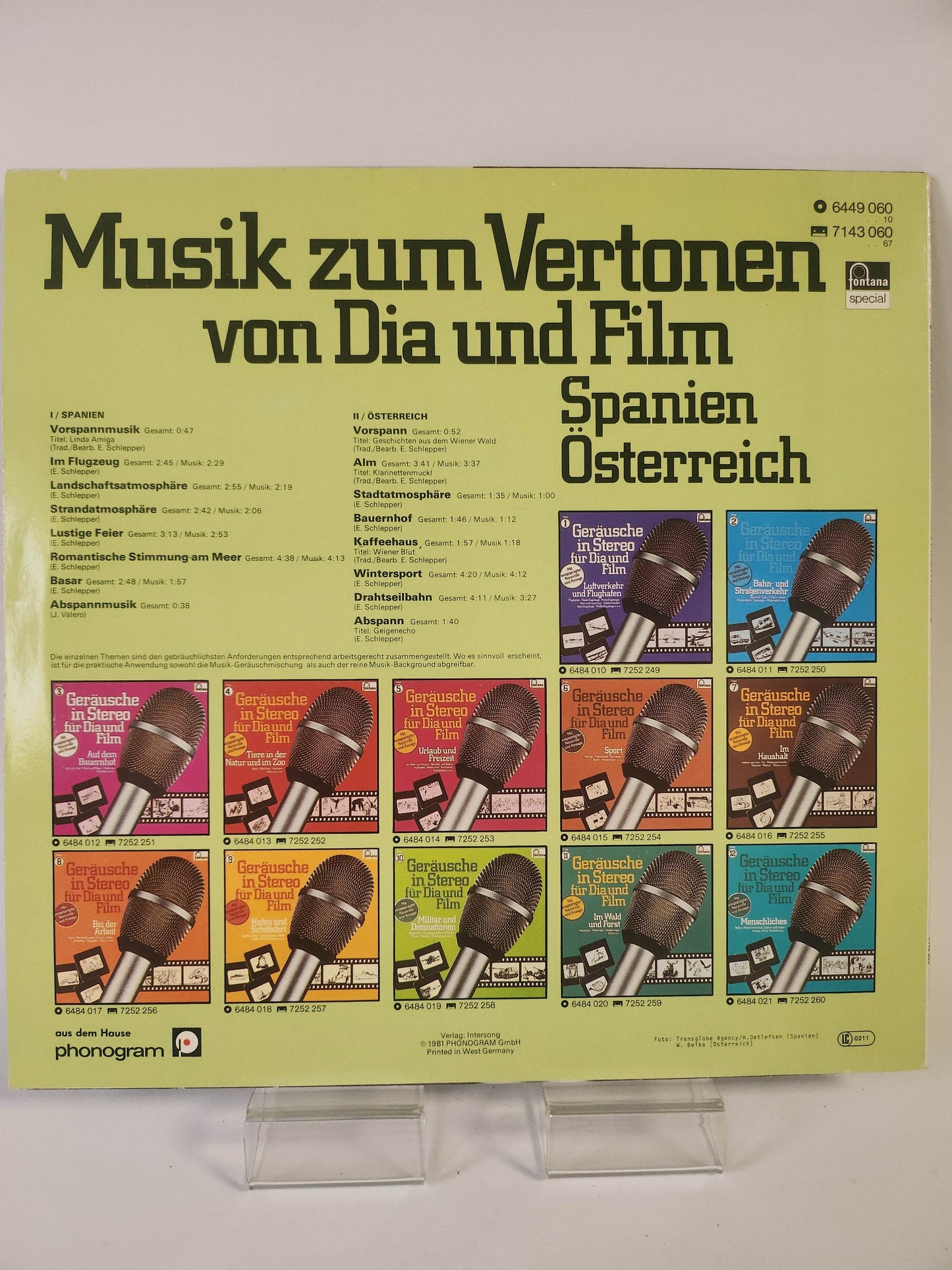 Musik zum Vertonen von Dia und Film LP Vinyl - Feniks Gameshop