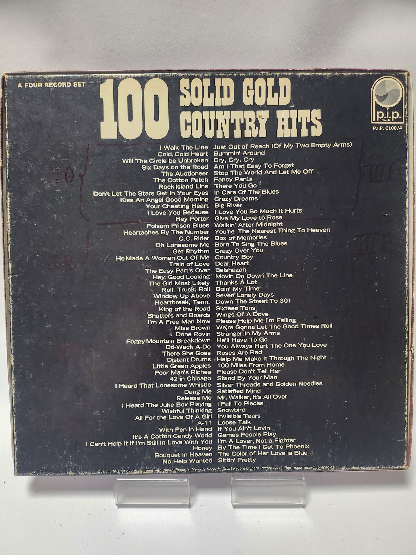 100 Solid Gold Country Hits 4 LP Vinyl