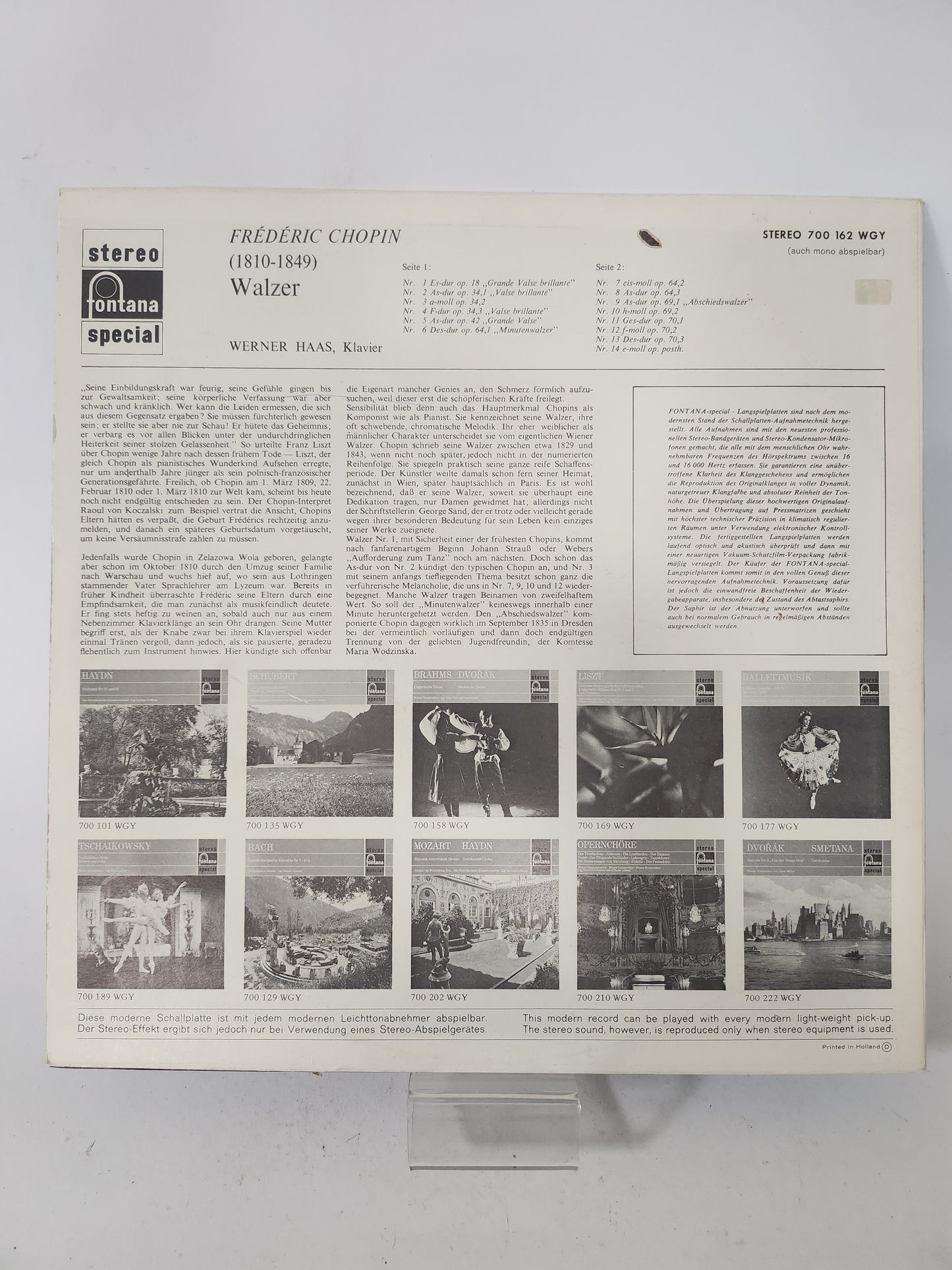 Walzer: Chopin Werner Haas LP Vinyl