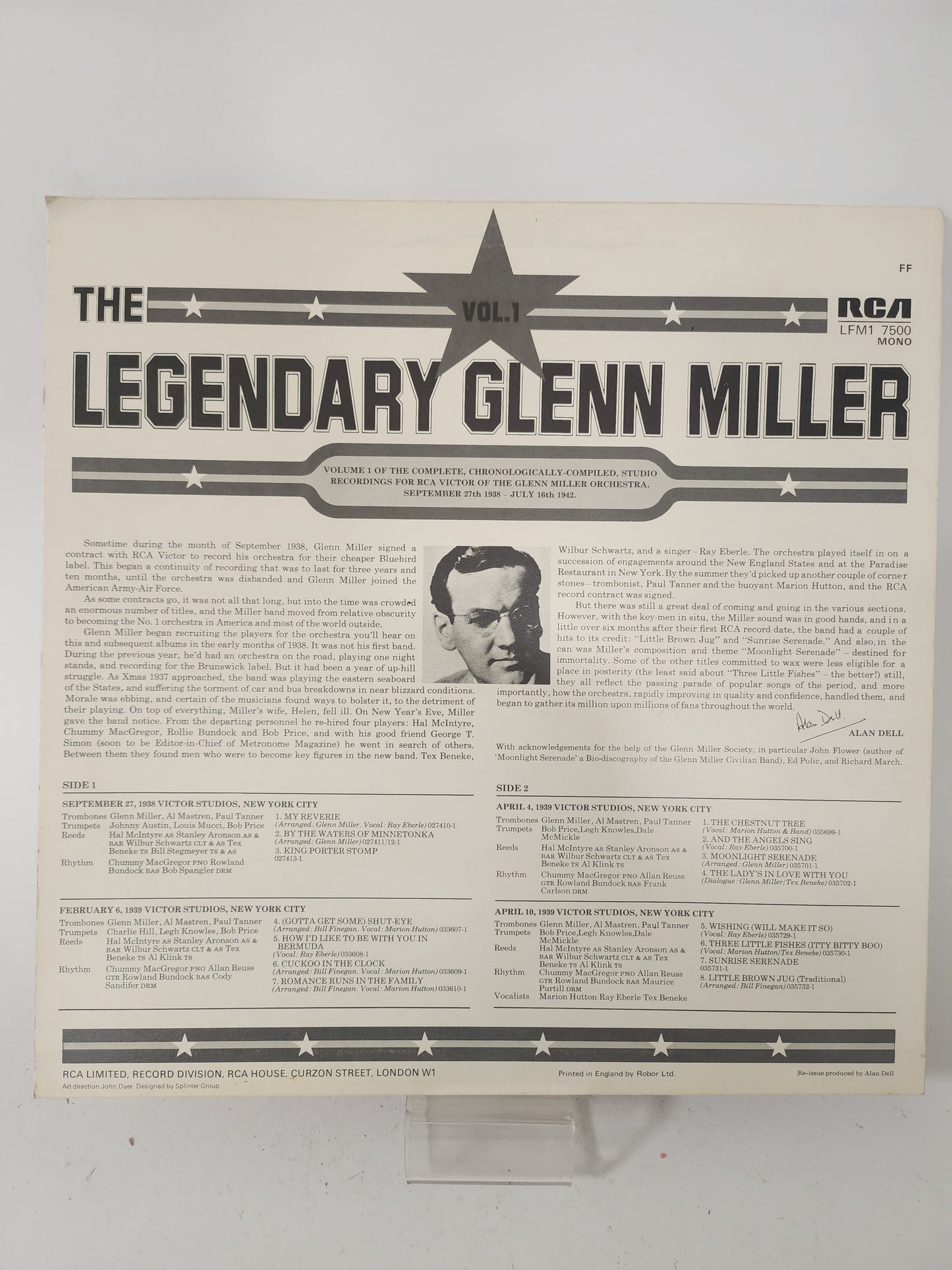 Legendary Glenn Miller Vol 1 LP Vinyl