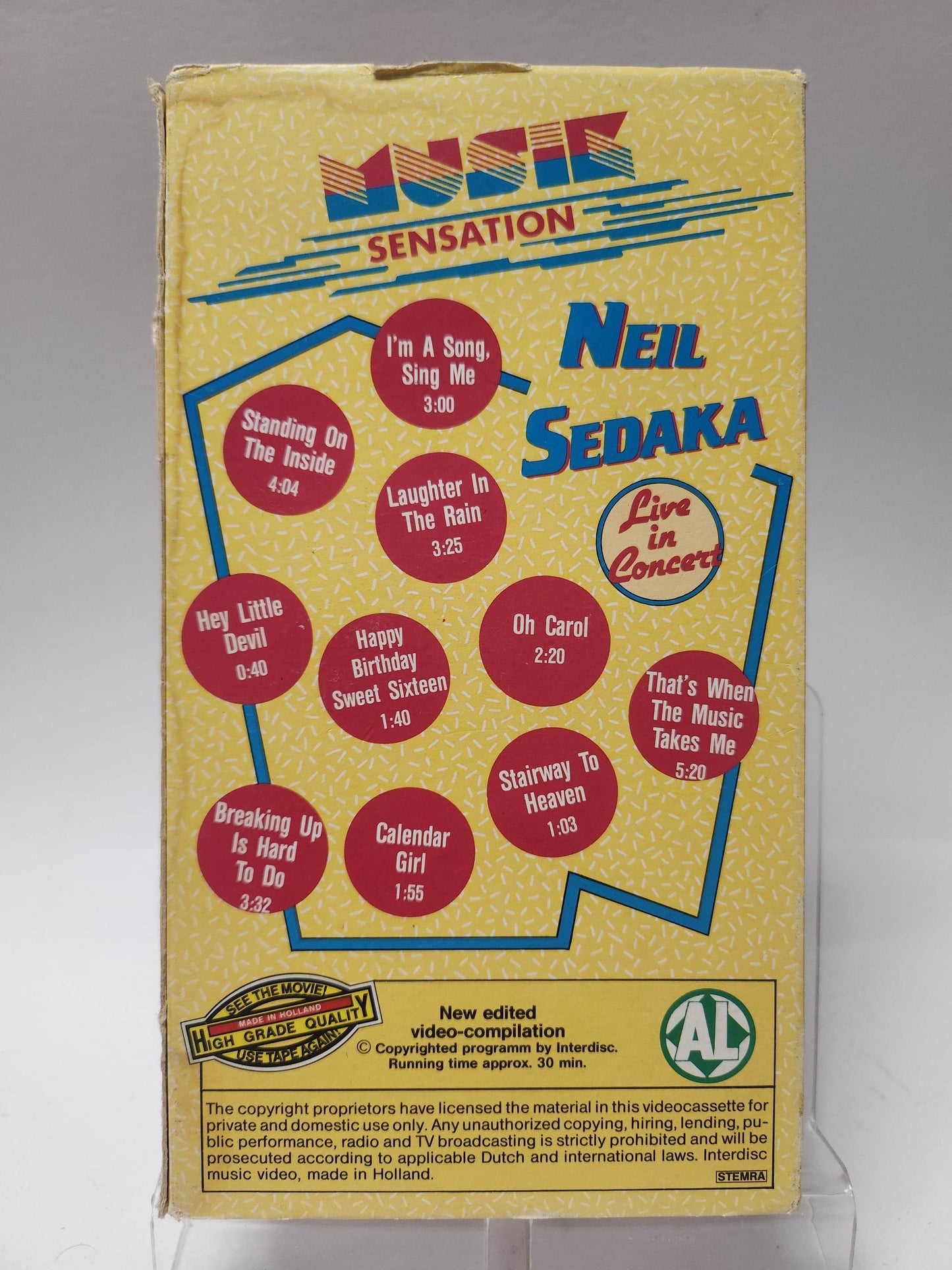 Neil Sedaka Musik Sensation VHS - Feniks Gameshop