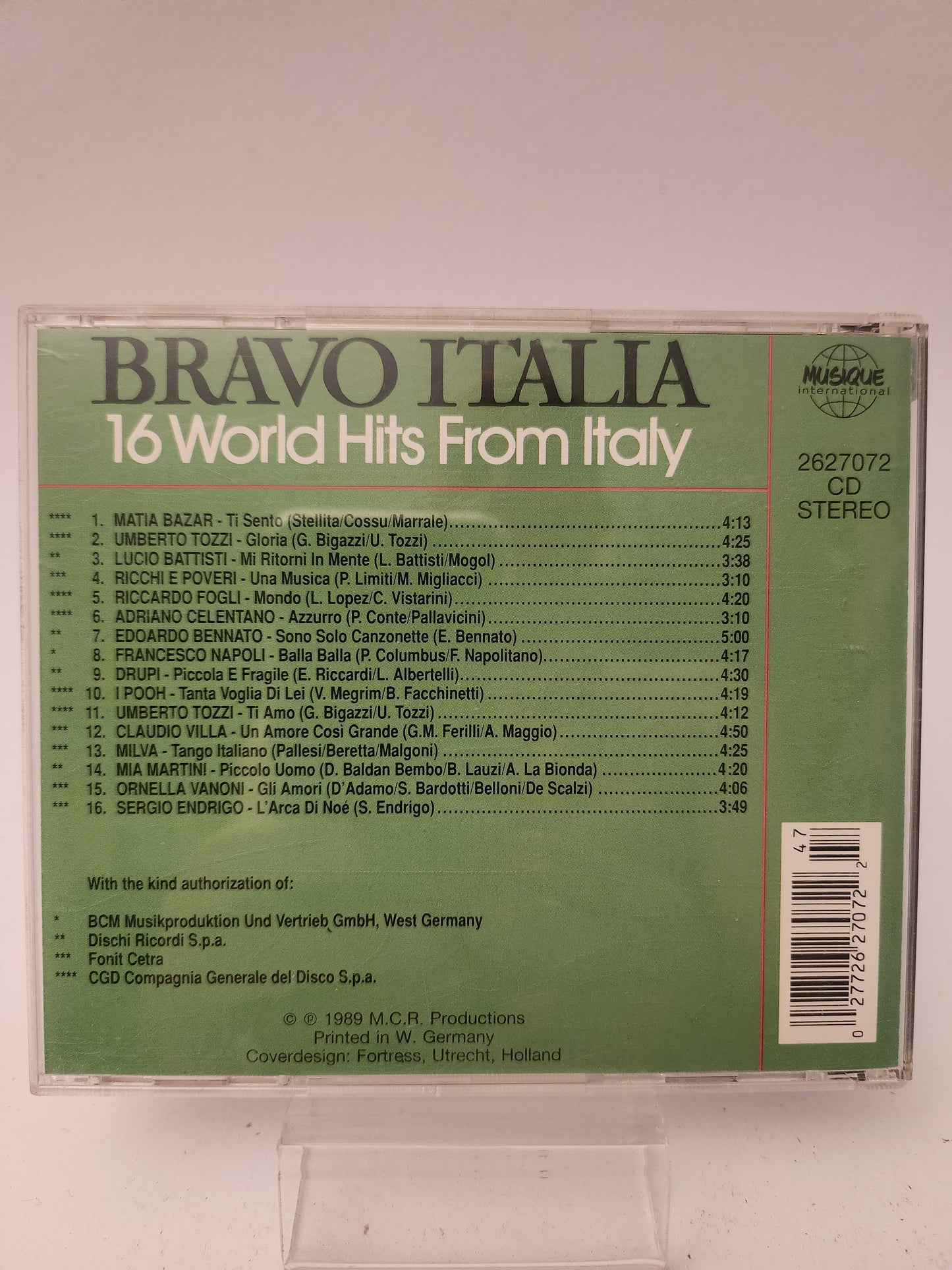 Bravo Italia: 16 World Hits from Italy CD
