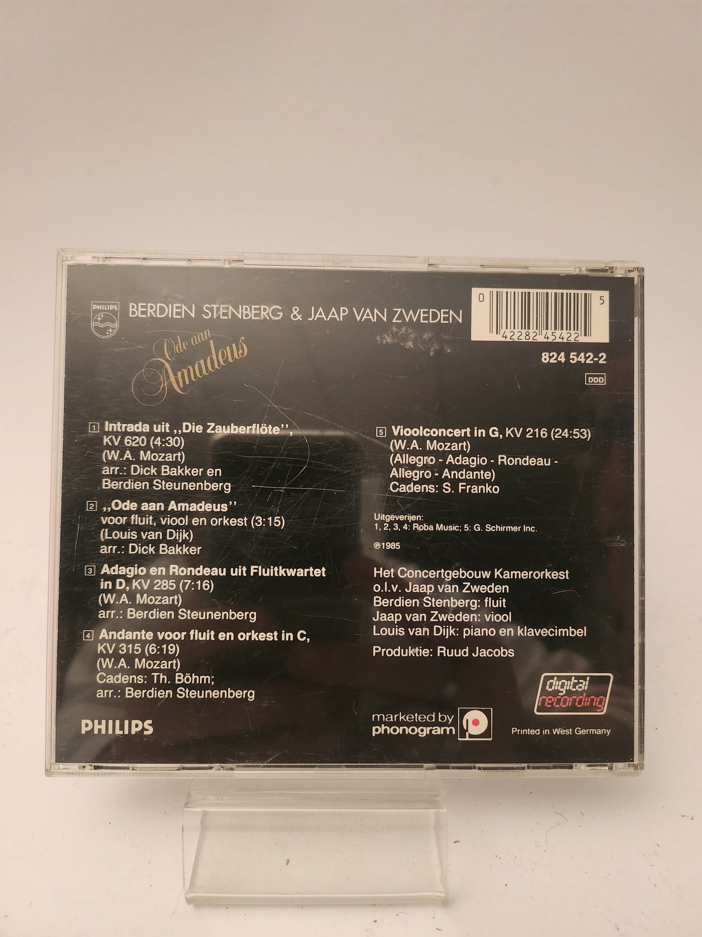 Berdien Stenberg & Jaap van Zweden: Ode aan Amadeus CD
