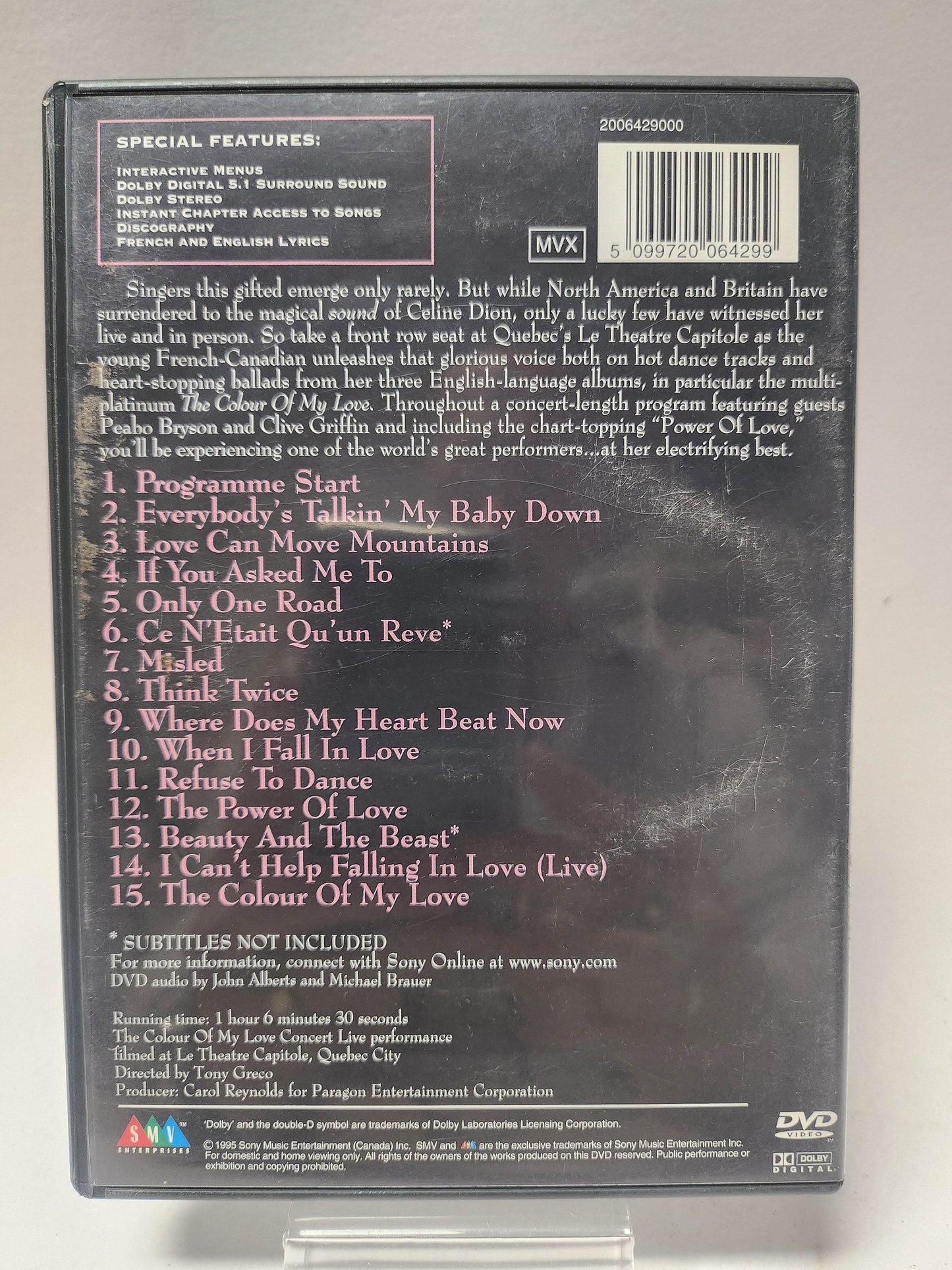 Celine Dion: the Colour of my Love Concert DVD - Feniks Gameshop